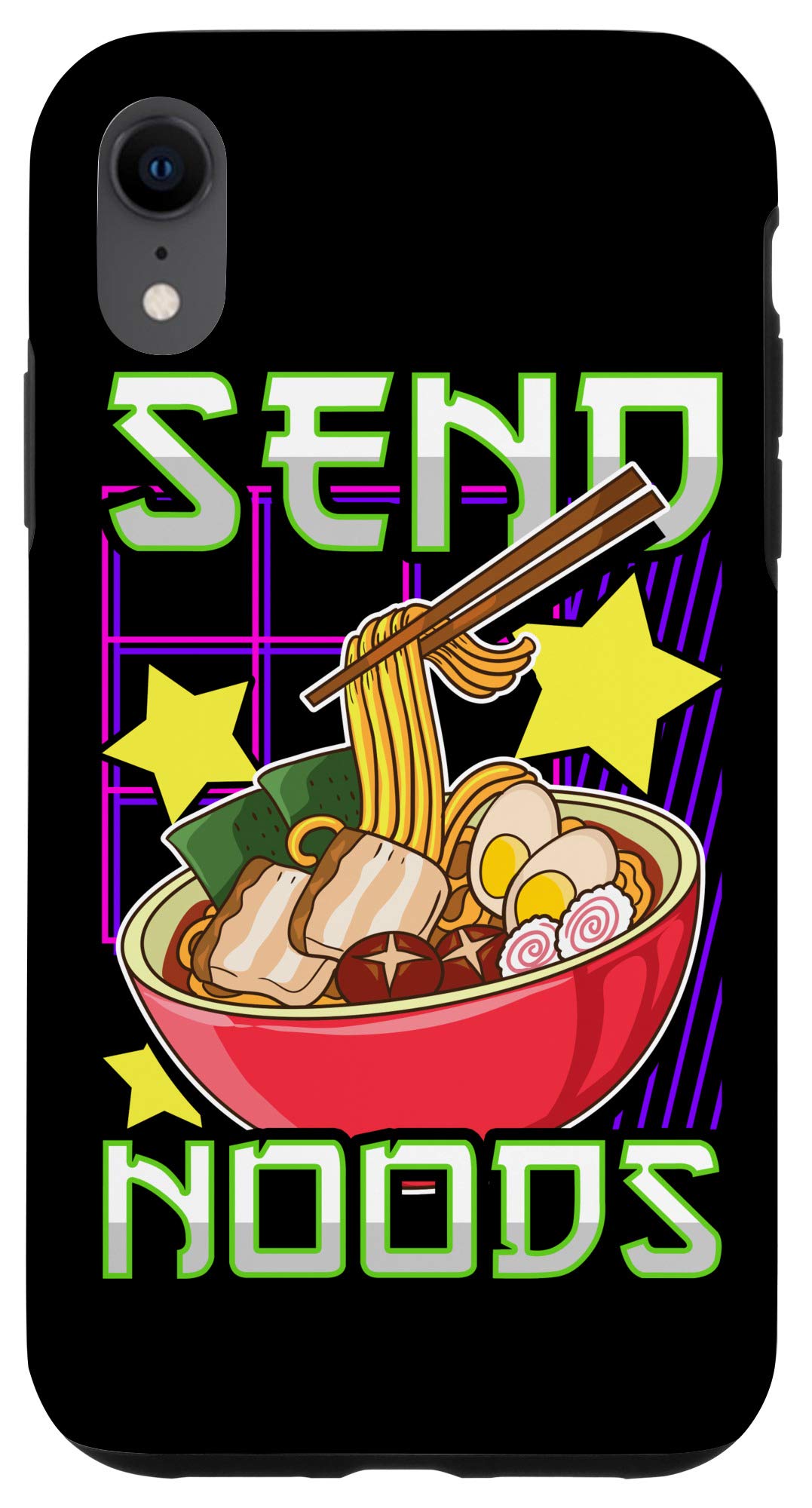 iPhone XR Anime Noodle Pun Gamer Case - Funny 'Send Noods' Design - Perfect for Anime Fans & Gamers - Great for Gaming Sessions & Daily Use