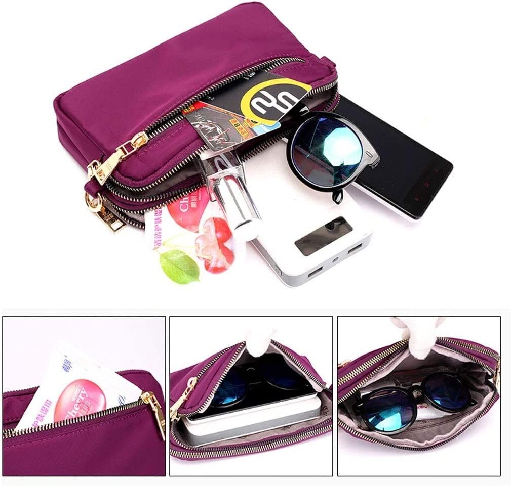 Waterproof Nylon Crossbody Bag for Women - Small Shoulder Purse with Phone & Wallet Holder - Perfect for Travel, Shopping & Daily Use - Black