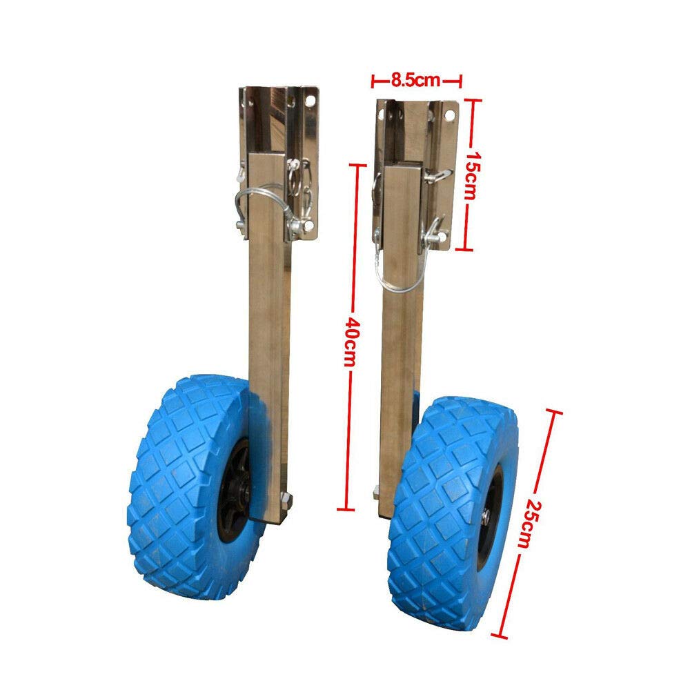 **Heavy Duty Folding Boat Launching Wheels - Aluminum Transom Wheels for Dinghy & Inflatable Boats (160kg Capacity) - Easy Boat Dolly Tires for Beach, Marina & Water Sports**