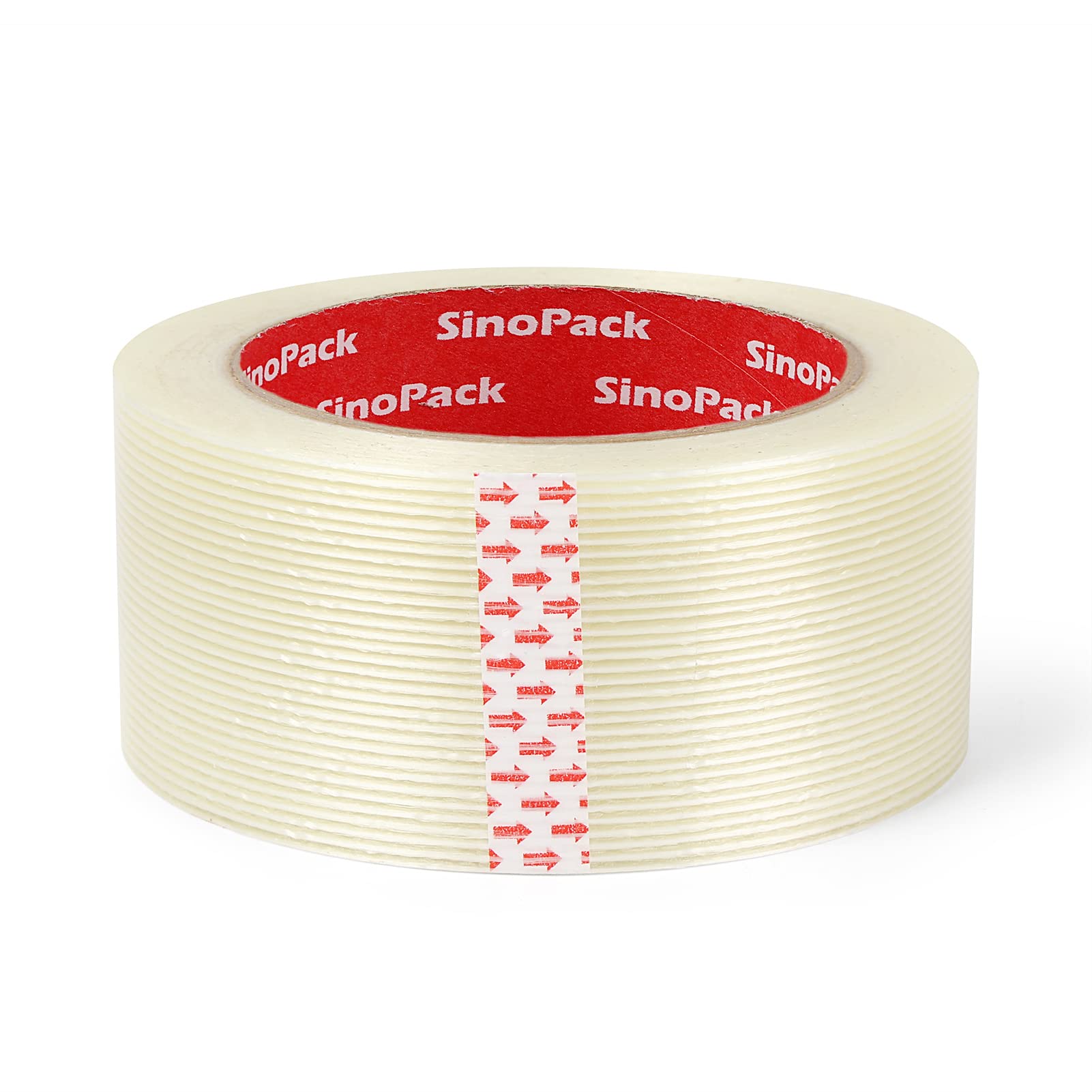 Heavy Duty Fiberglass Reinforced Strapping Tape - 3 Pack, 5.5Mil Thick x 2 Inch Wide x 30 Yards Long - Strong Filament Tape for Shipping Boxes, Moving, Packaging & Industrial Use