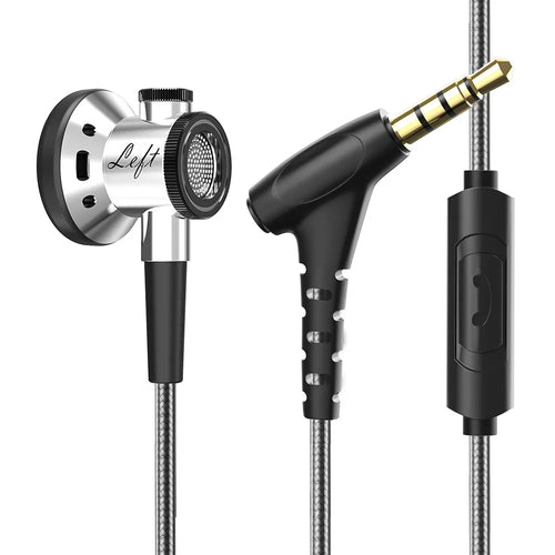 Premium Metal HiFi Flat Head Earphones with Microphone - Deep Bass Wired Headphones for Music, Gaming & Phone Calls - Perfect for Travel, Workout & Daily Commute
