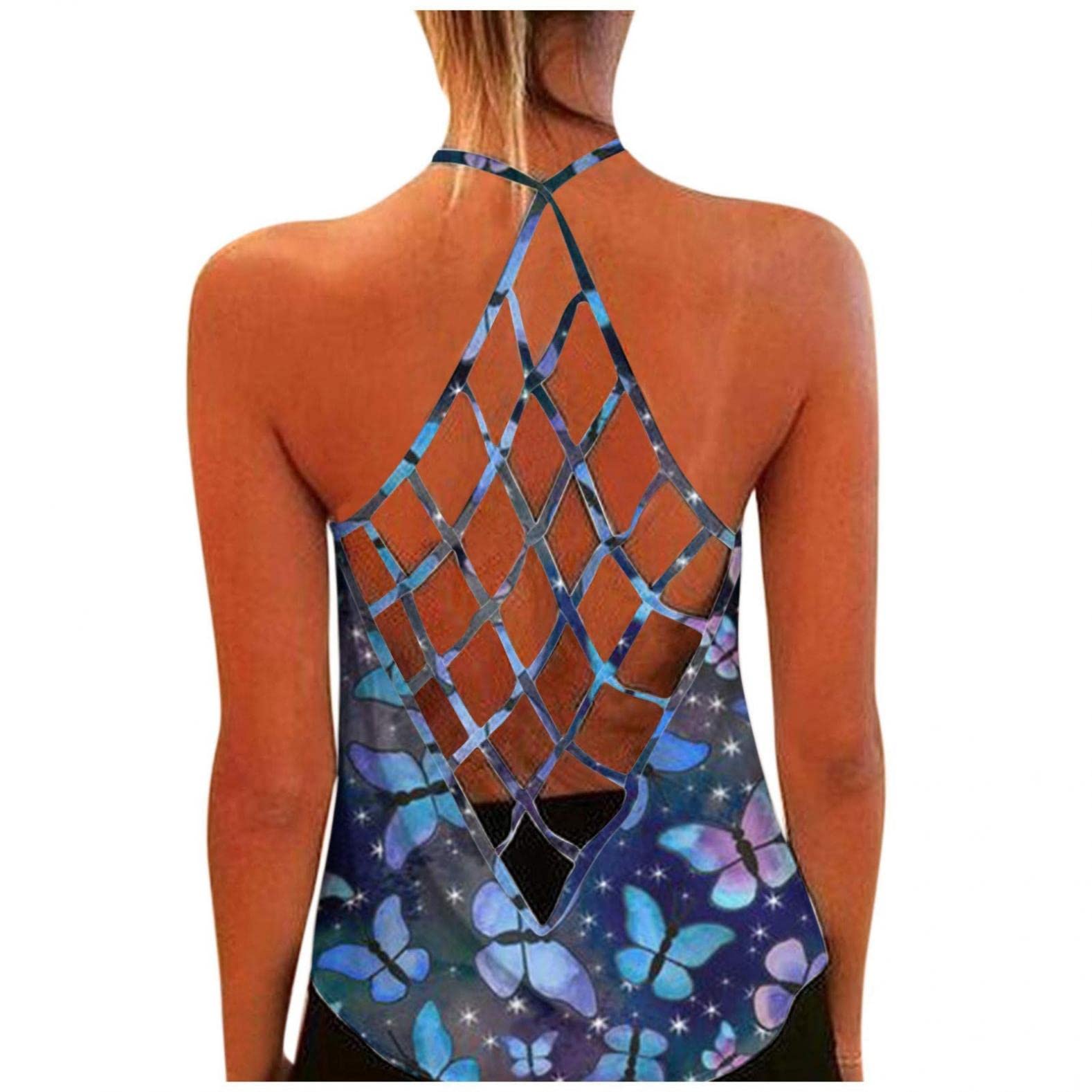 Sexy Backless Tank Tops for Women - Sleeveless Halter V-Neck T-Shirts | Summer Casual Comfortable Blouses for Beach, Party & Night Out