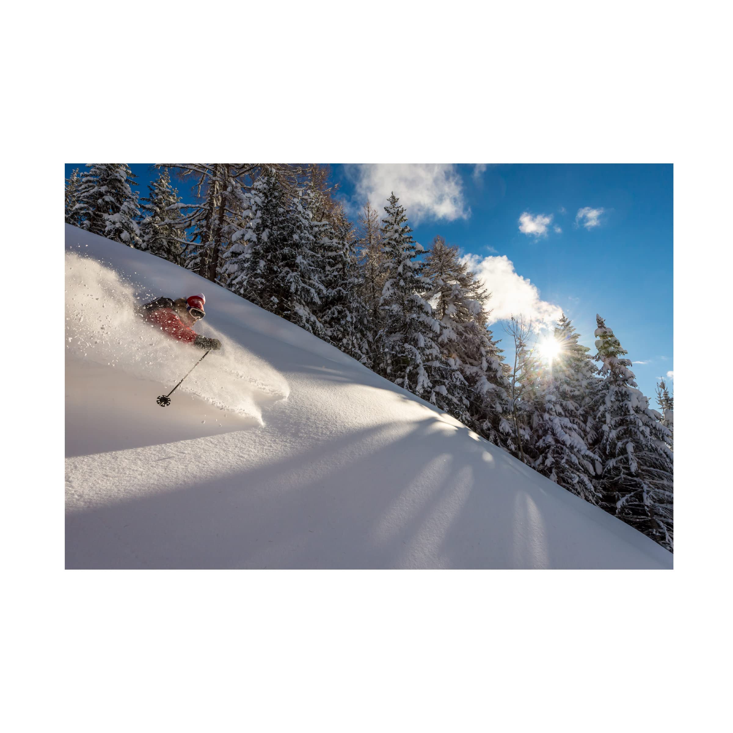Trademark Fine Art 'Riding Pow with Adrien Coirier' Canvas Wall Art by Tristan Shu - Perfect for Living Room, Bedroom & Office Decor