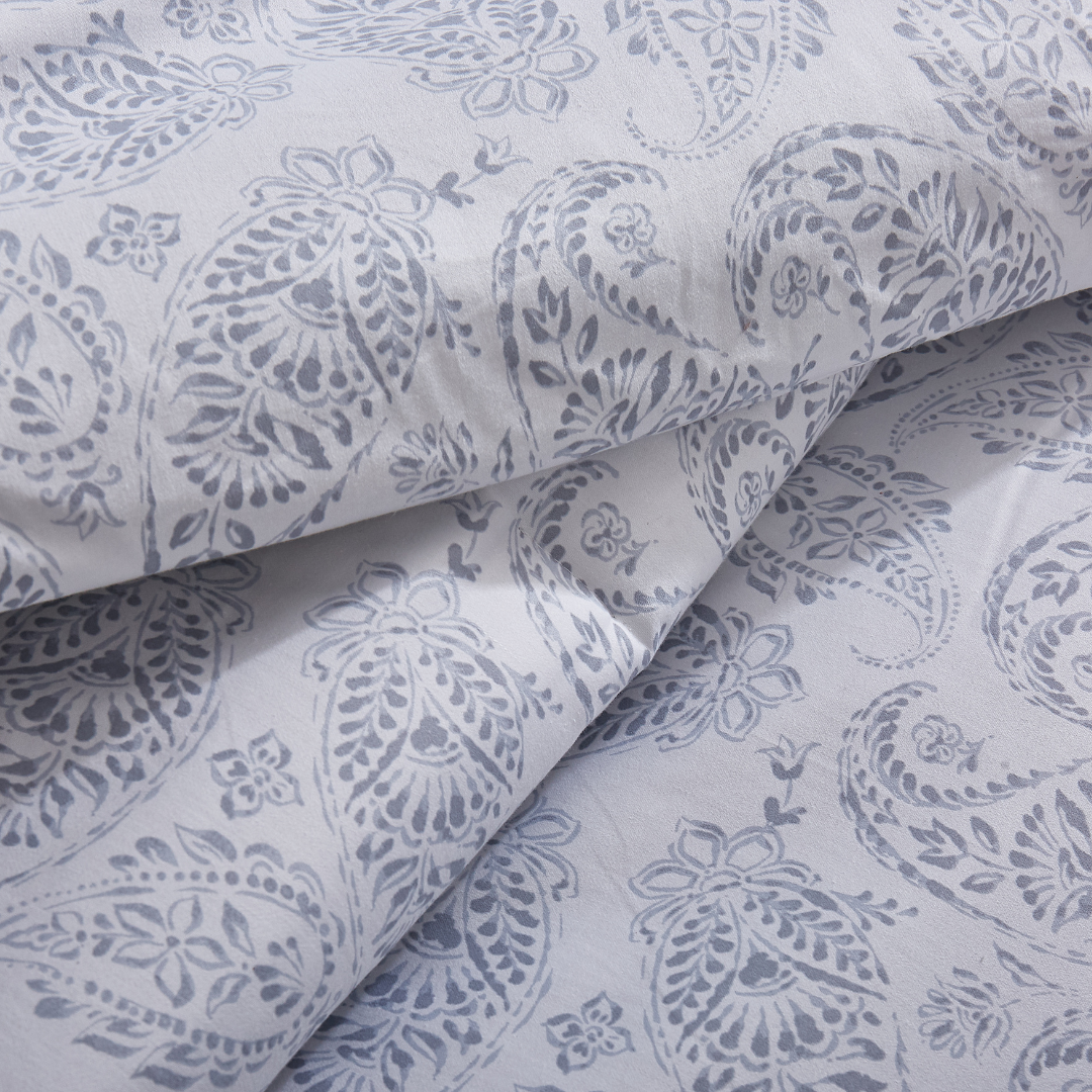 400 Thread Count Printed Cotton Sheet Set - Soft & Breathable Bedding for a Comfortable Sleep - Perfect for Master Bedroom, Guest Room & Dorm