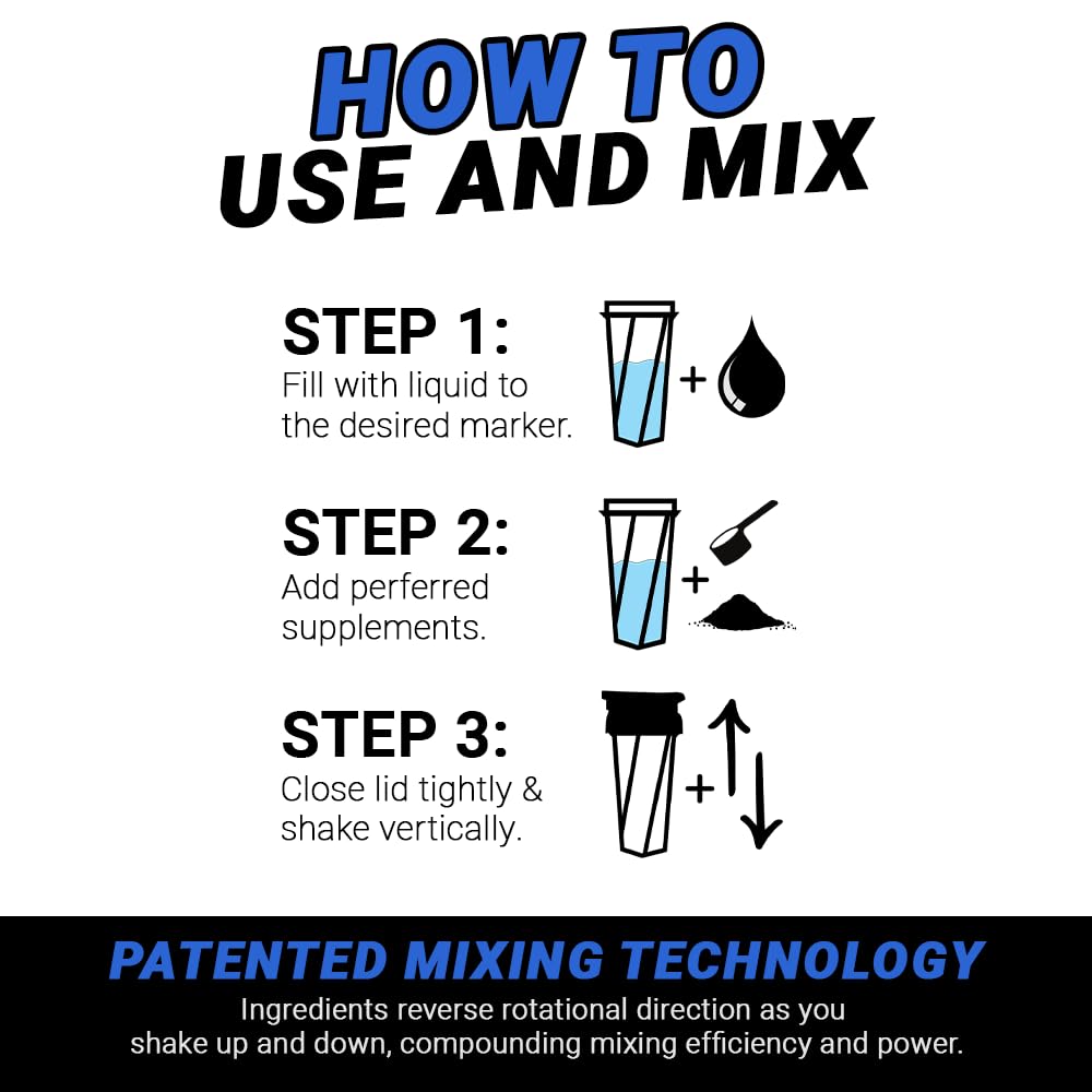 HELIMIX 2.0 Vortex Blender Shaker Bottle - 28oz BPA-Free Protein Shaker Cup for Gym & Travel | No Blending Ball Needed | USA Made | Mixes Protein Powder, Smoothies & Cocktails | Dishwasher Safe | Perfect for Workout Recovery & Meal Prep