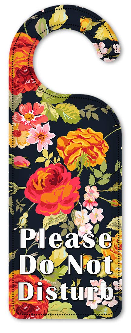 Elegant Art Plates Do Not Disturb Door Hanger Sign - Beautiful Roses Design for Hotels, Bedrooms & Privacy Spaces