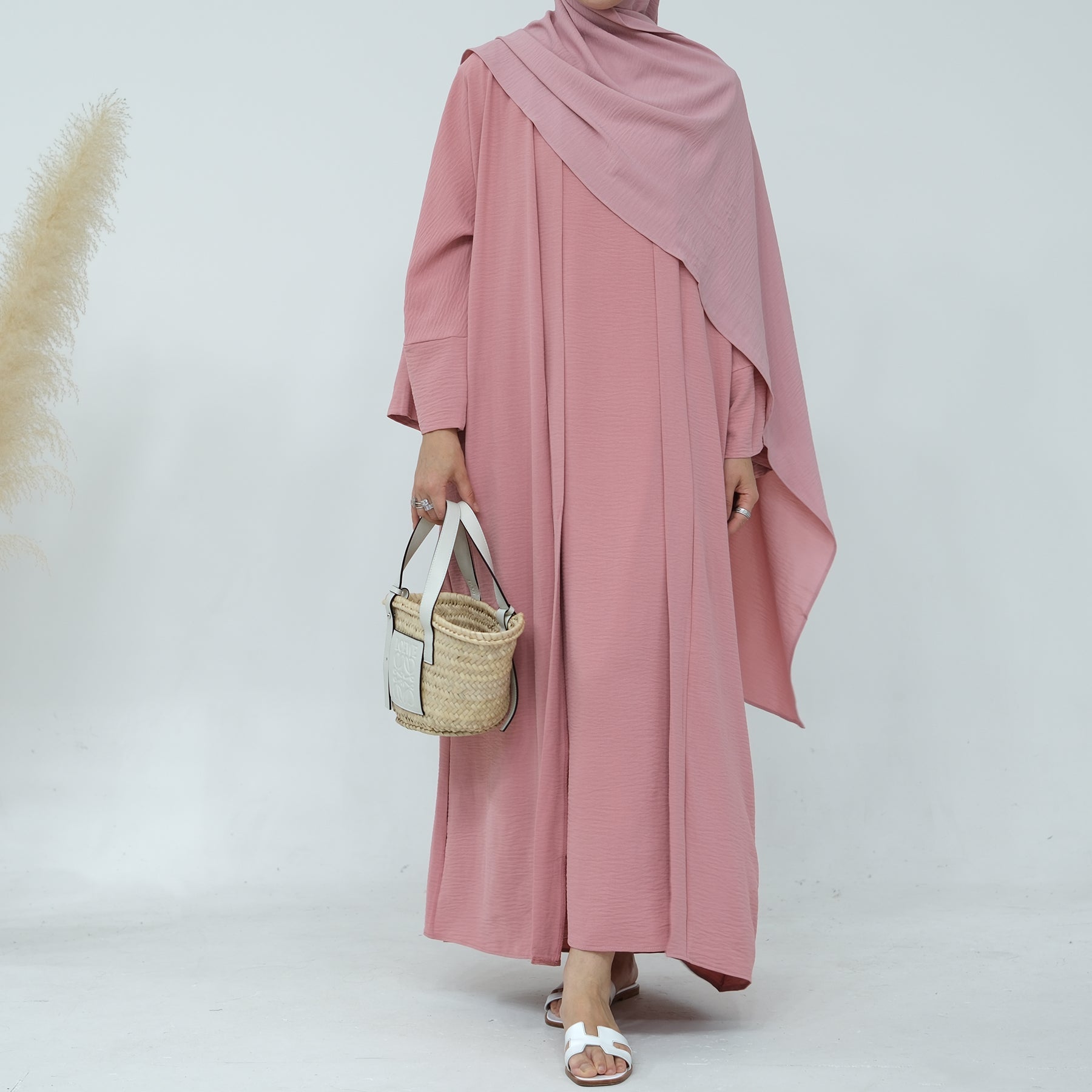 Lea 2 Piece Abaya Set - Pink Islamic Prayer Dress for Women | Modest Muslim Clothing for Prayer, Mosque & Special Occasions