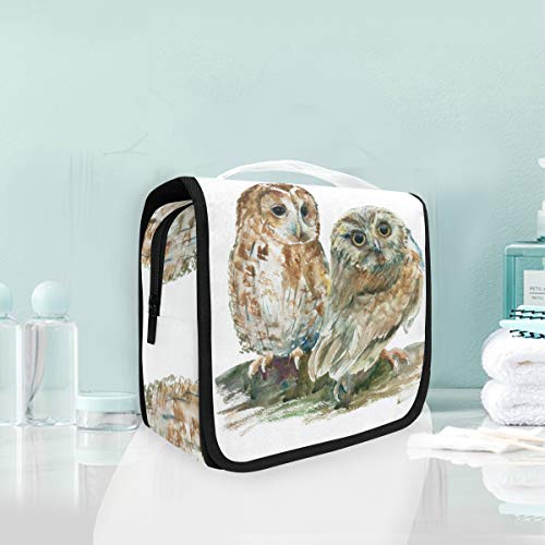 Waterproof Hanging Travel Toiletry Bag with Owls Print - Portable Cosmetic Organizer for Men & Women - Perfect for Camping, Gym, Business Trips & Vacation Essentials Storage