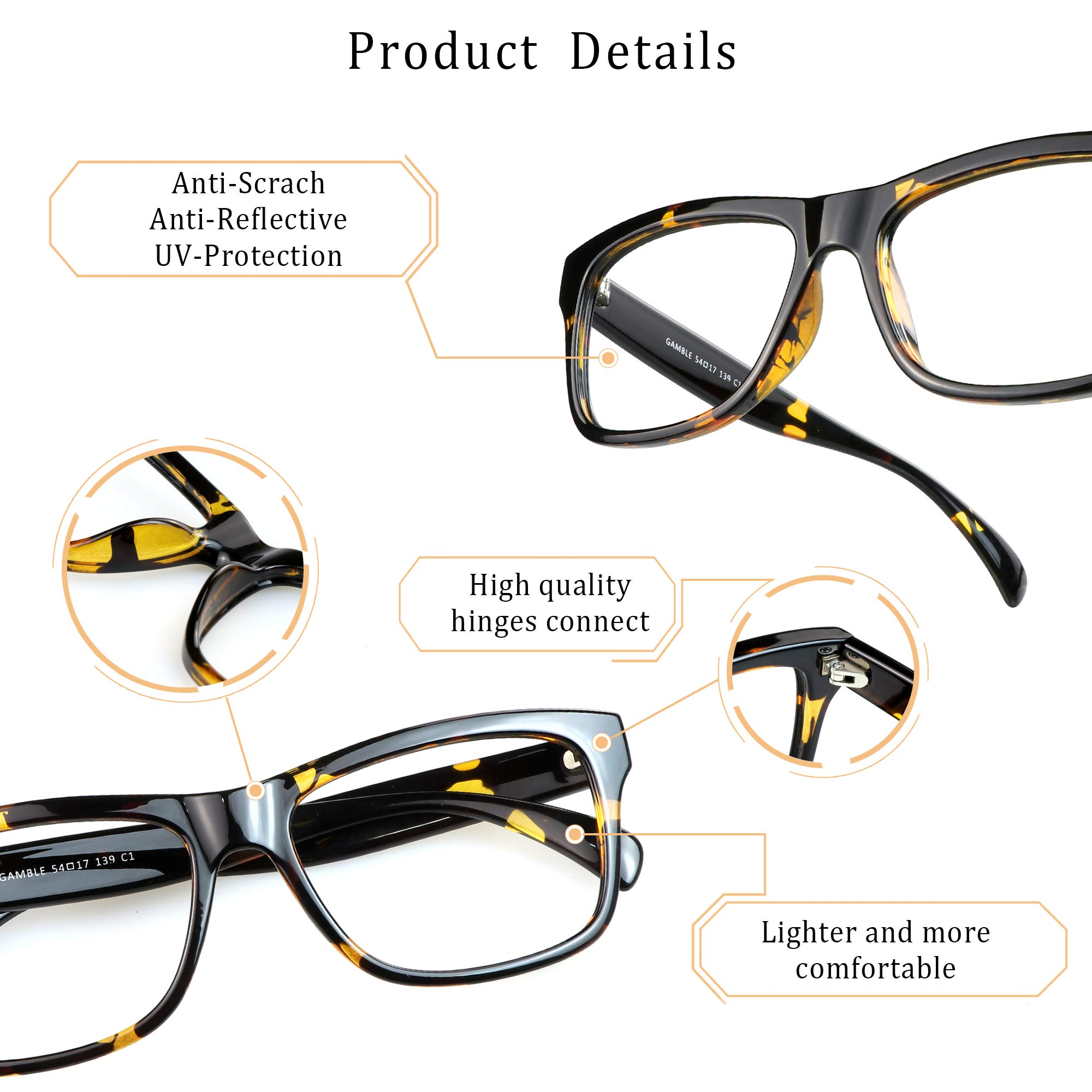 LifeArt Blue Light Blocking Glasses - Anti Eyestrain Computer Glasses for Men & Women - UV Protection Gaming & Reading Eyewear for Office, Study & Screen Time