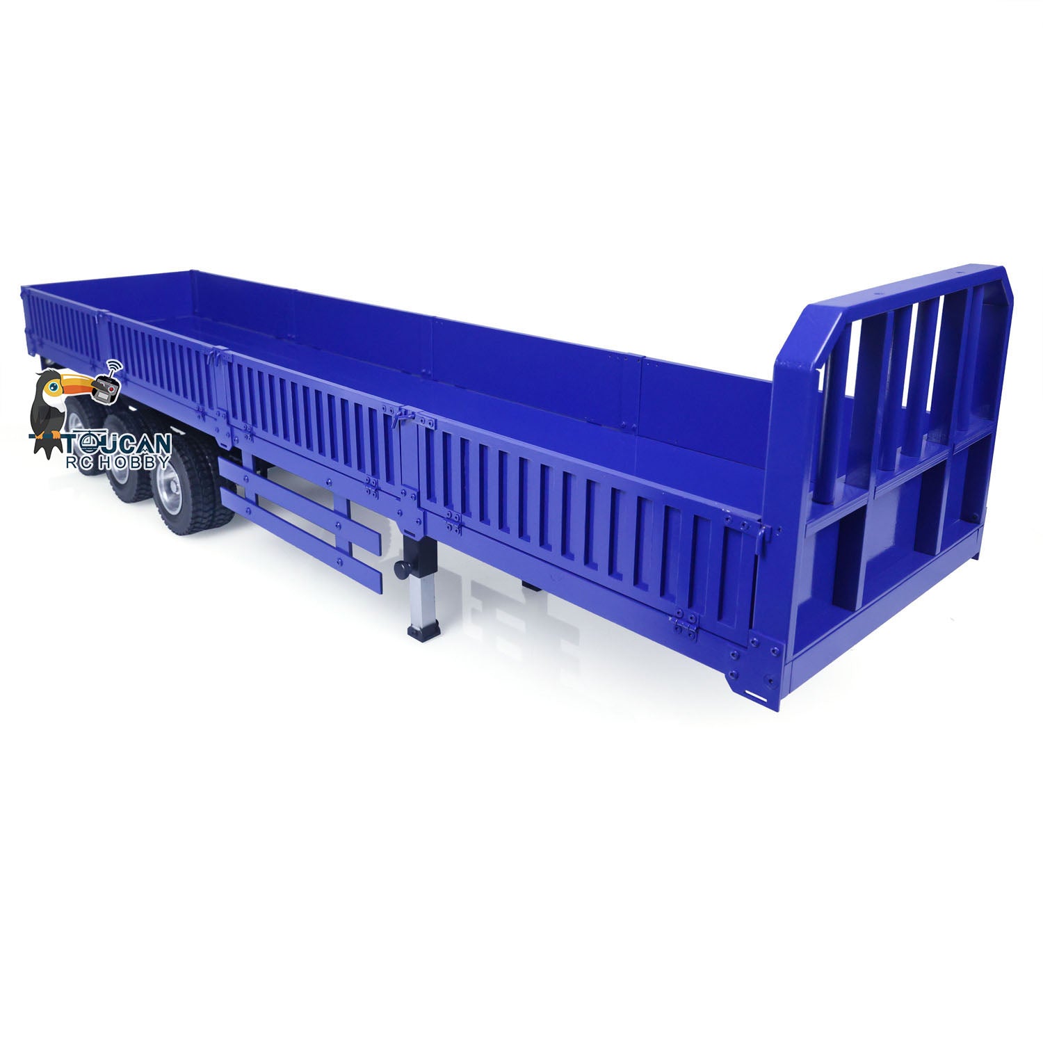 1/4 Scale Metal RC Low Bed Trailer for Tractor Trucks - 3 Axle Dump Car Model Construction Vehicle - Compatible with TAMIYA & LESU - Perfect for Construction Site Scenes and RC Truck Shows