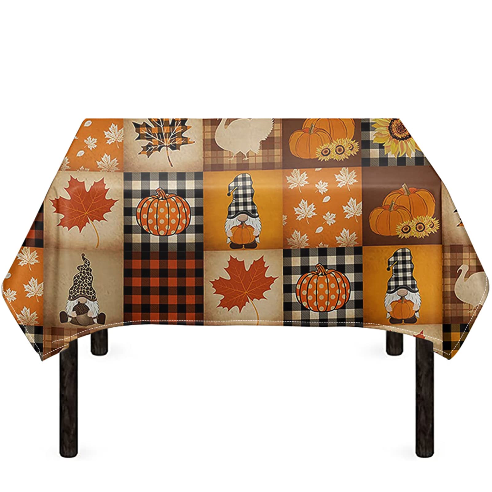 Christmas Gnome Tablecloth - Maple Pumpkin Design for Dining Room & Holiday Decor