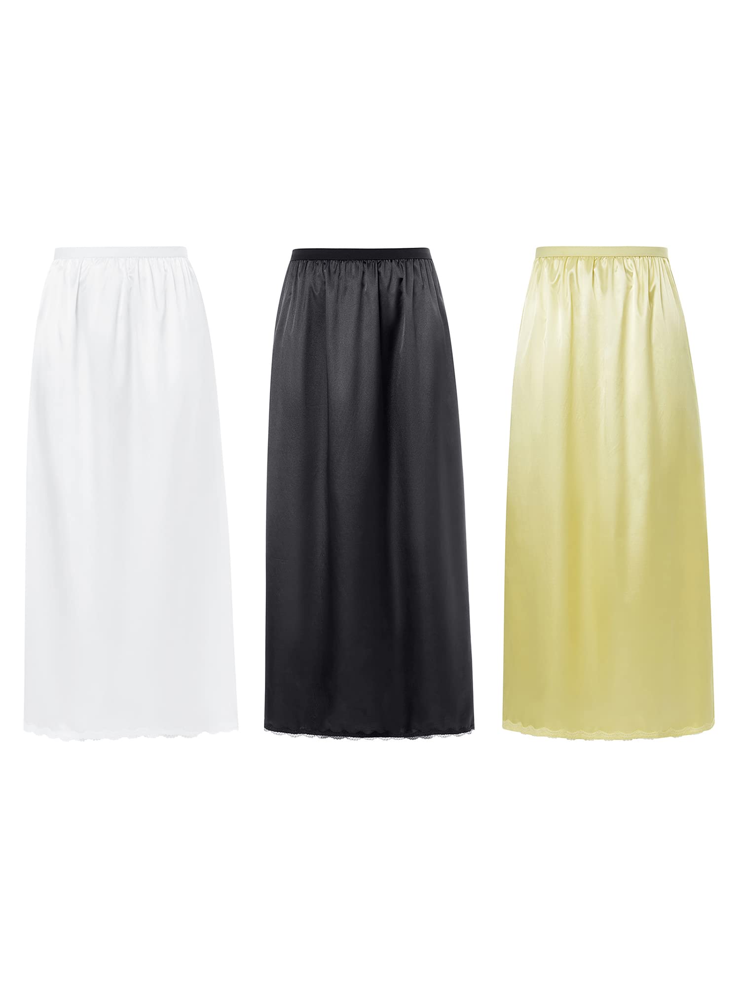 SSPalu Women's Half Slips - Long Underskirt for Dresses with Floral Lace Trim | Perfect for Formal Wear, Church, Weddings & Everyday Elegance