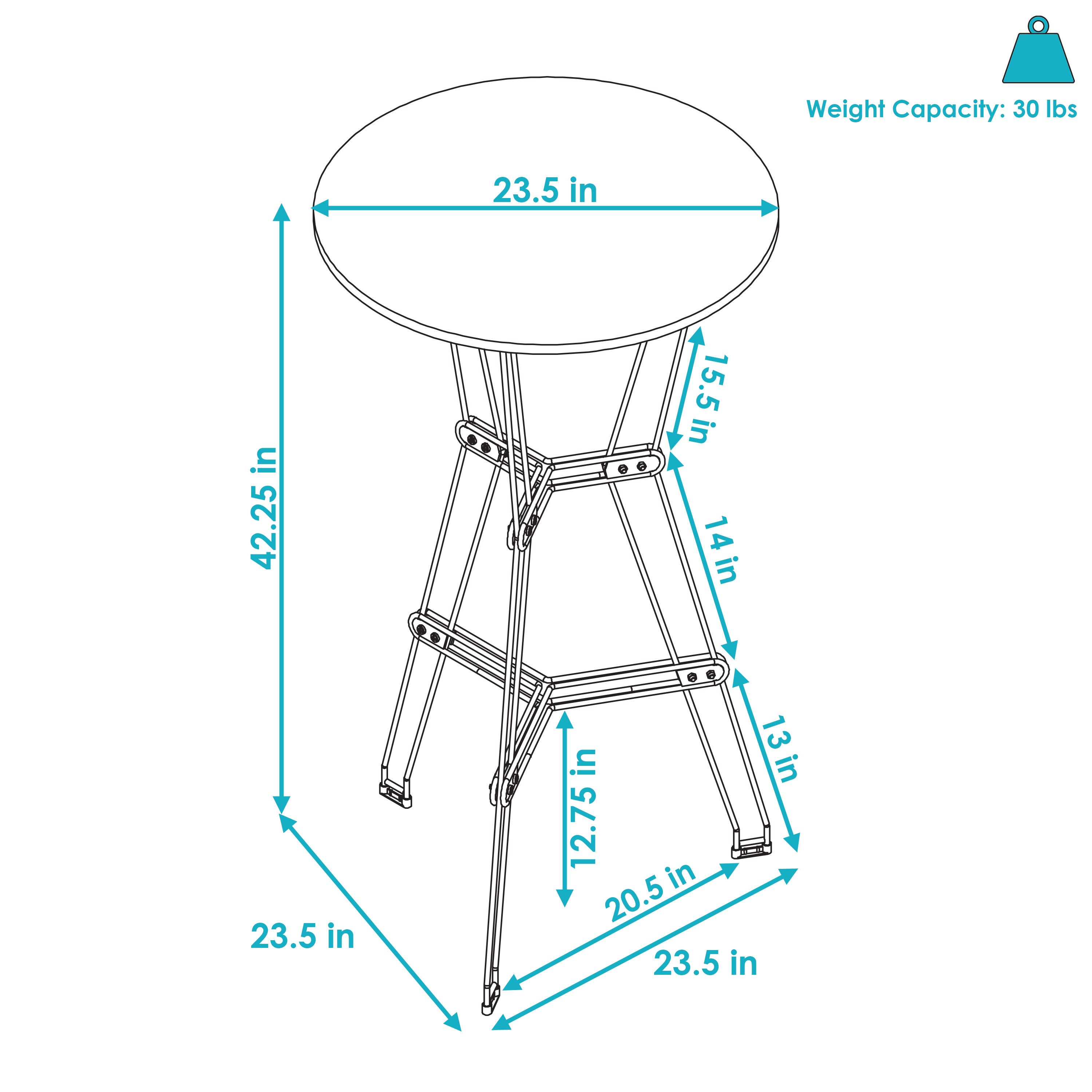 Sunnydaze 36 Inch Round Bar Table with Faux Woodgrain Tabletop - Brown Counter Height Pub Table for Kitchen, Dining Room & Home Bar Decor