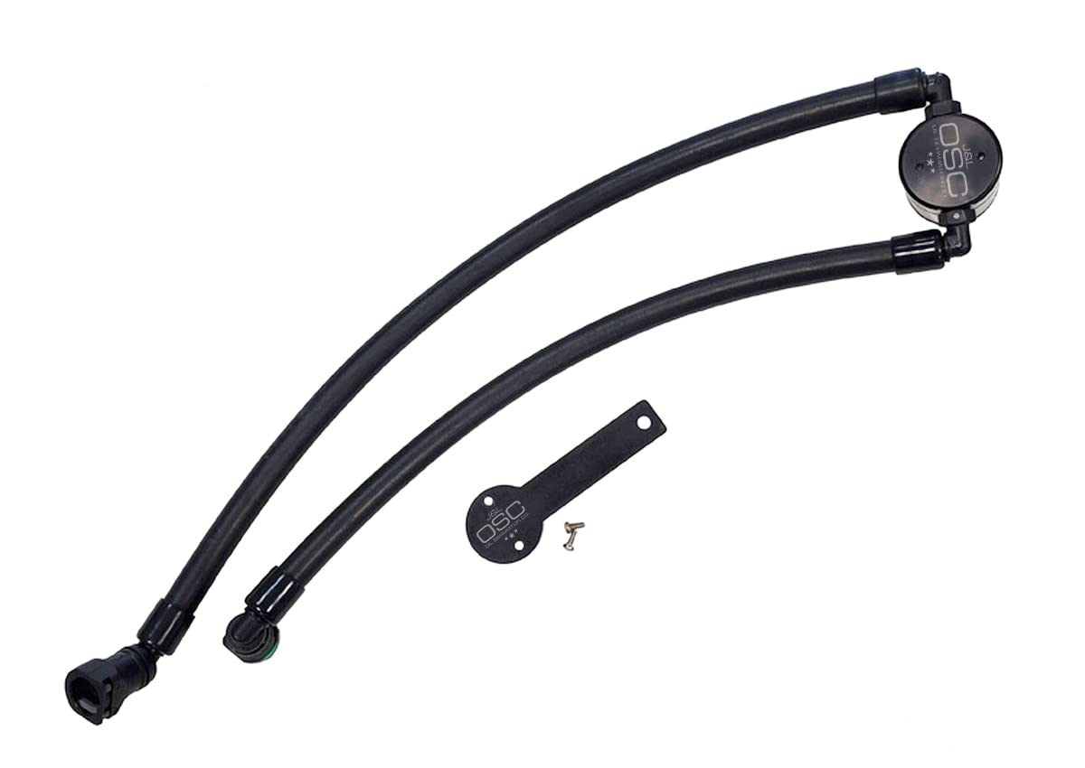 J&L Oil Separator Co. 3.0 Oil Catch Can Compatible with 2021-2023 Ram TRX 6.2L Supercharged - Passenger Side (Black) - Reduces Engine Sludge & Improves Performance for Off-Road & High-Performance Driving