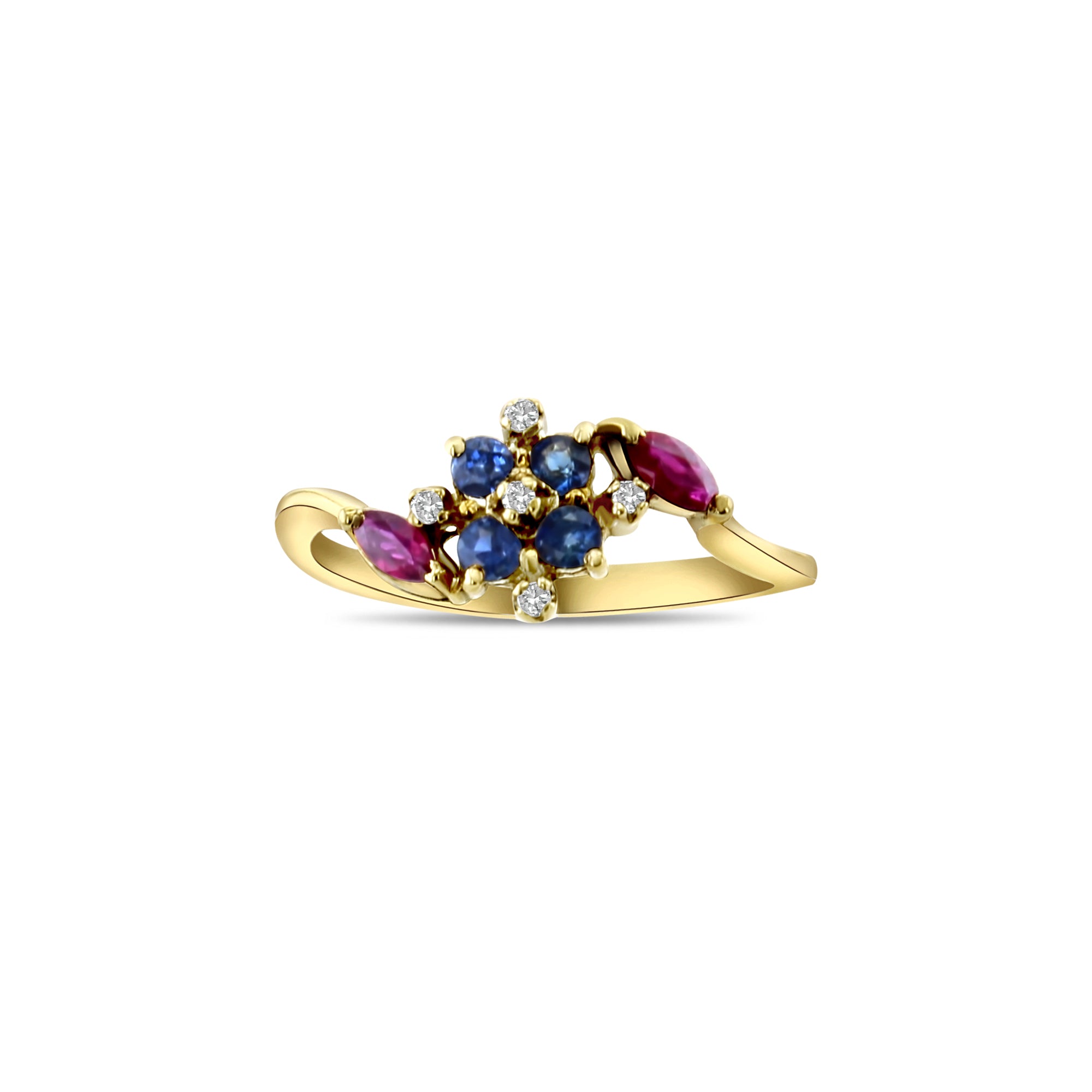 Exquisite Multi-Stone Sapphire & Ruby Ring for Women | Elegant Birthstone Jewelry Gift for Anniversary, Engagement & Special Occasions