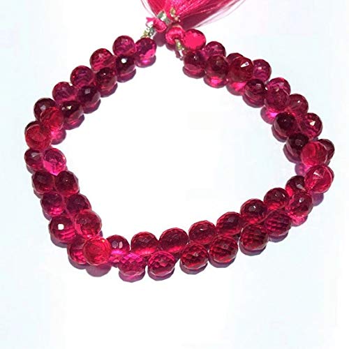 Pink Tourmaline Quartz Faceted Onion Beads 8mm - 9 Inch Strand for Jewelry Making, DIY Bracelets & Necklaces | Healing Crystal Beads for Energy Work & Spiritual Gifts