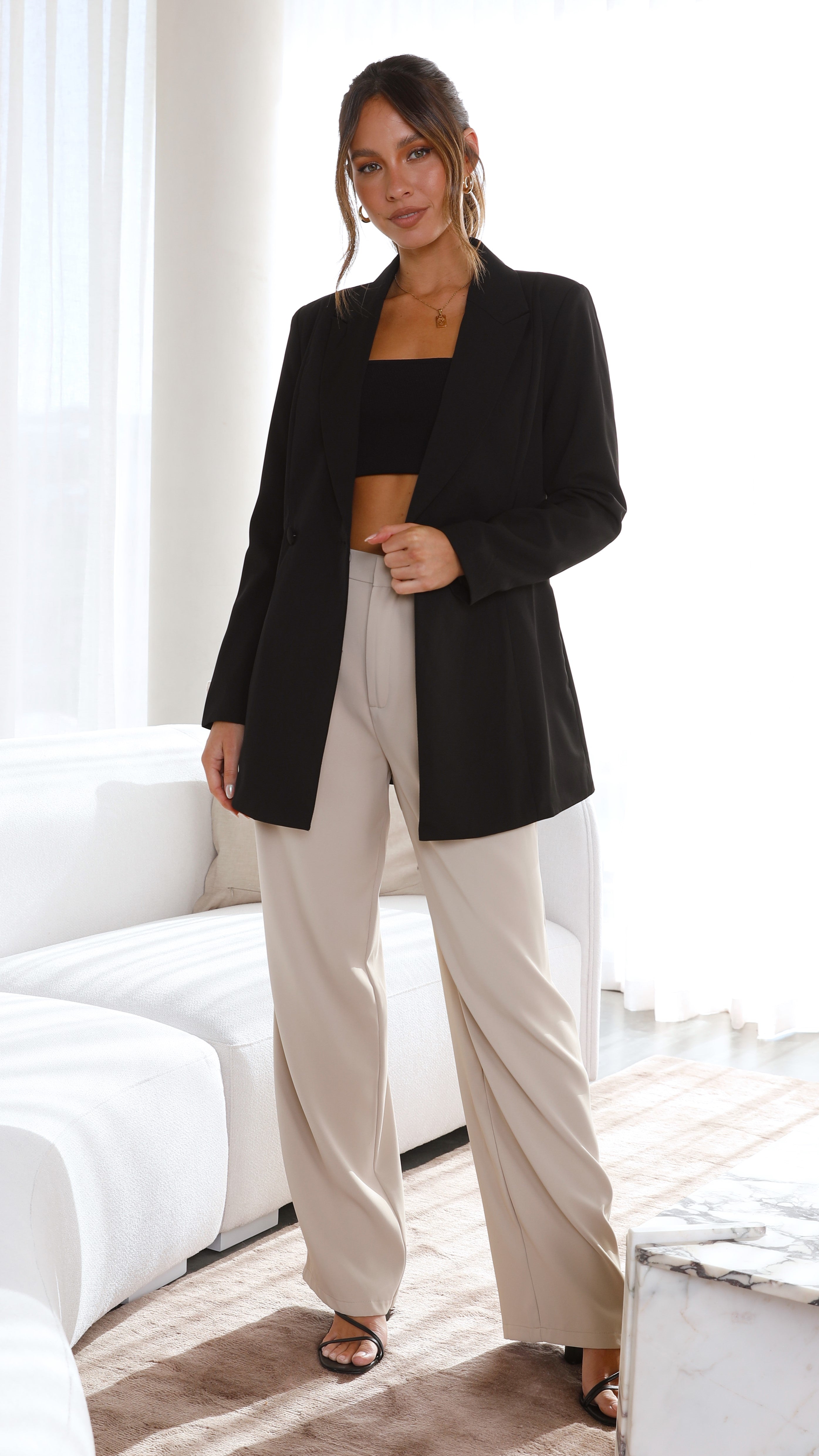 Stylish Hada Blazer for Women - Classic Black Blazer Jacket for Office, Business Meetings & Formal Occasions