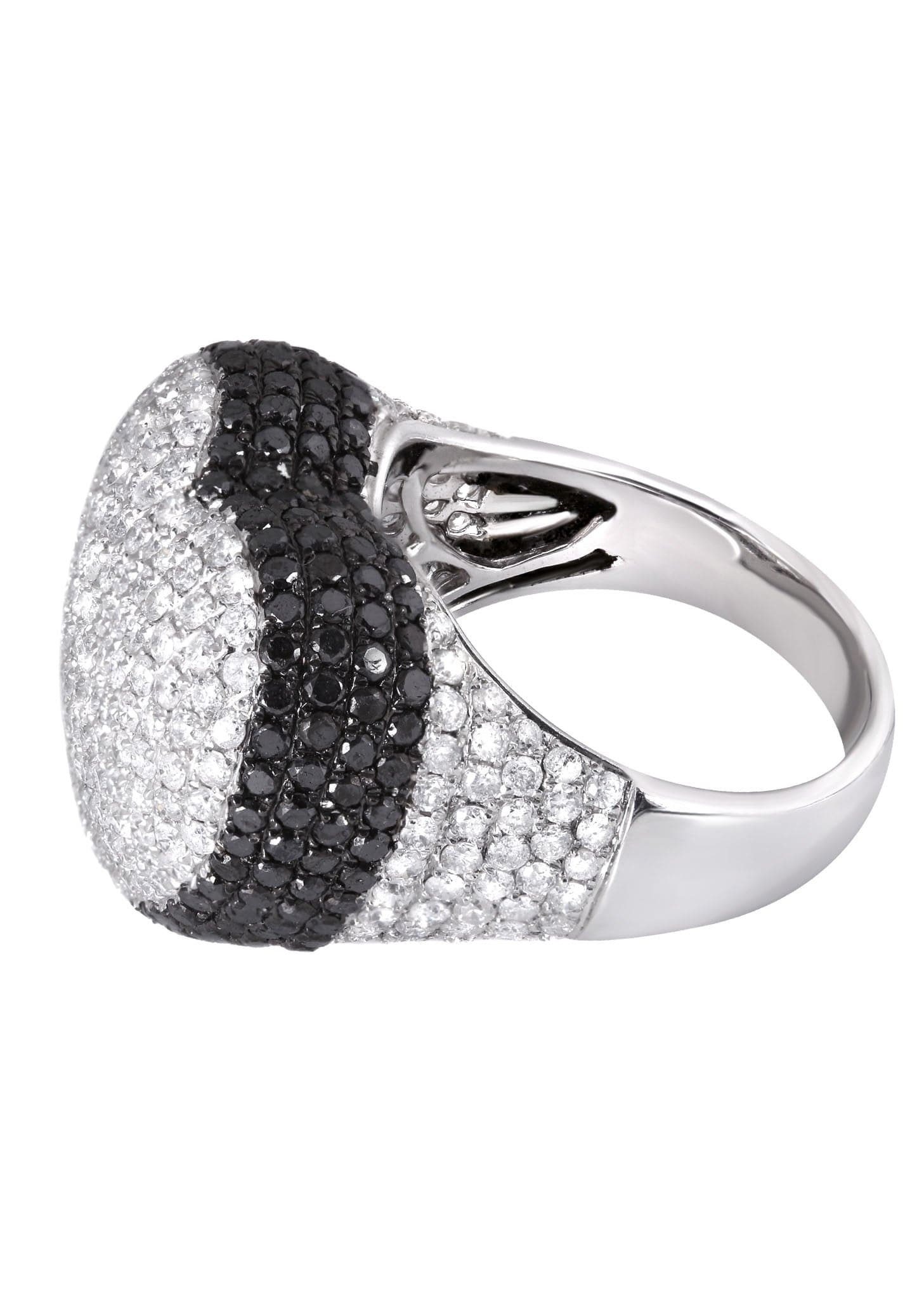 14K Gold Black Diamond Cocktail Ring for Women - 4.65 Carat Elegant Statement Jewelry - 11.12 Grams Dazzling Party Ring - Perfect for Evening Events, Weddings & Special Occasions