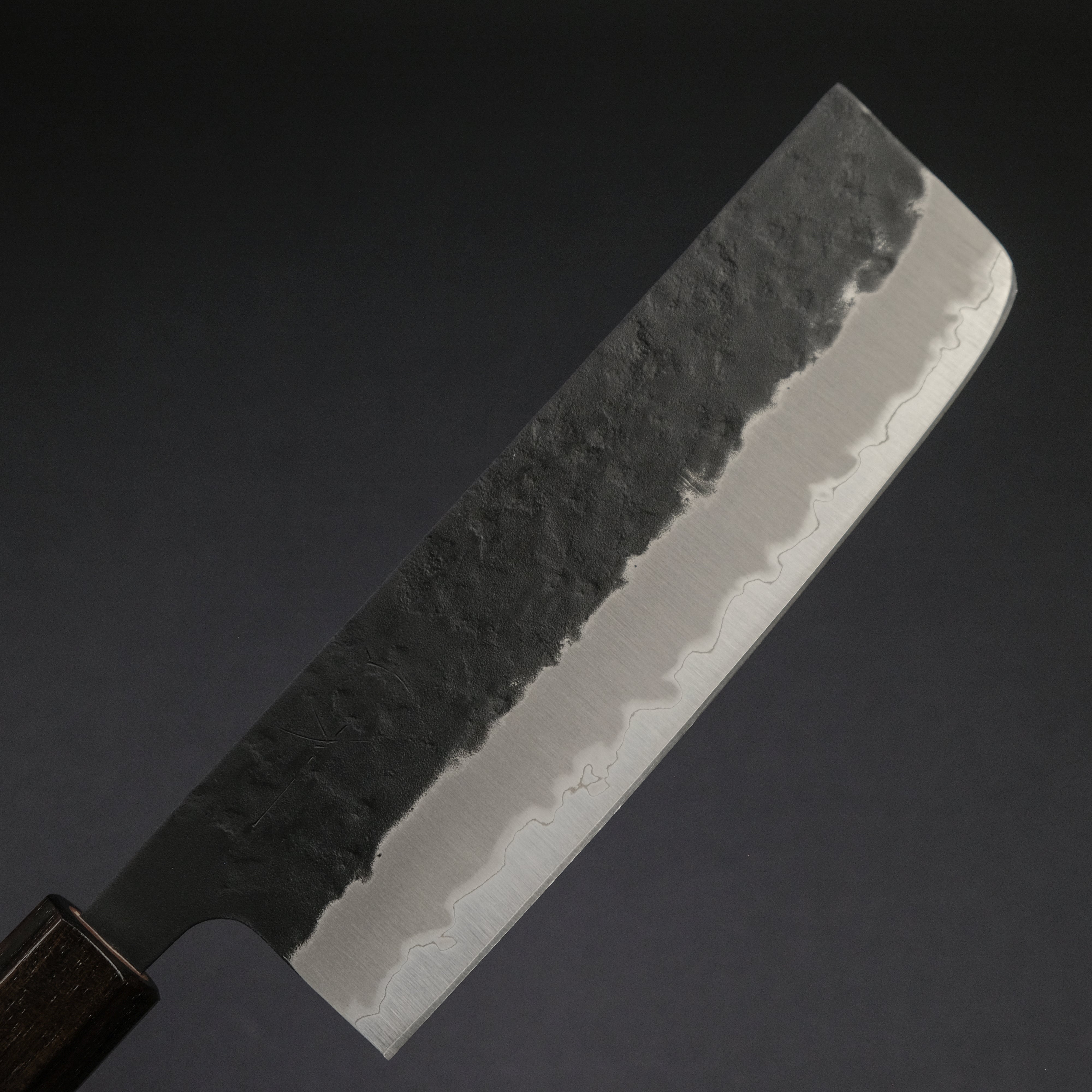Hitohira Futana SB Kuro Nashiji Nakiri Knife 165mm - Japanese Chef Knife with Cherry Wood Handle - Perfect for Slicing Vegetables, Herbs & Precise Kitchen Tasks