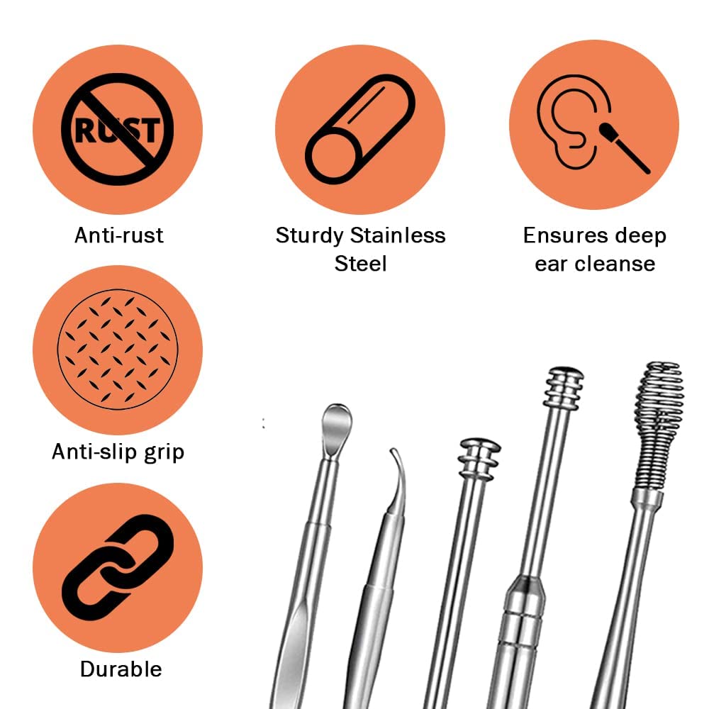 Professional Blackhead & Pimple Remover Kit - Stainless Steel Comedone Extractor & Ear Wax Cleaner Set with Storage Box (2-Piece) - Perfect for Acne Treatment & Ear Hygiene at Home