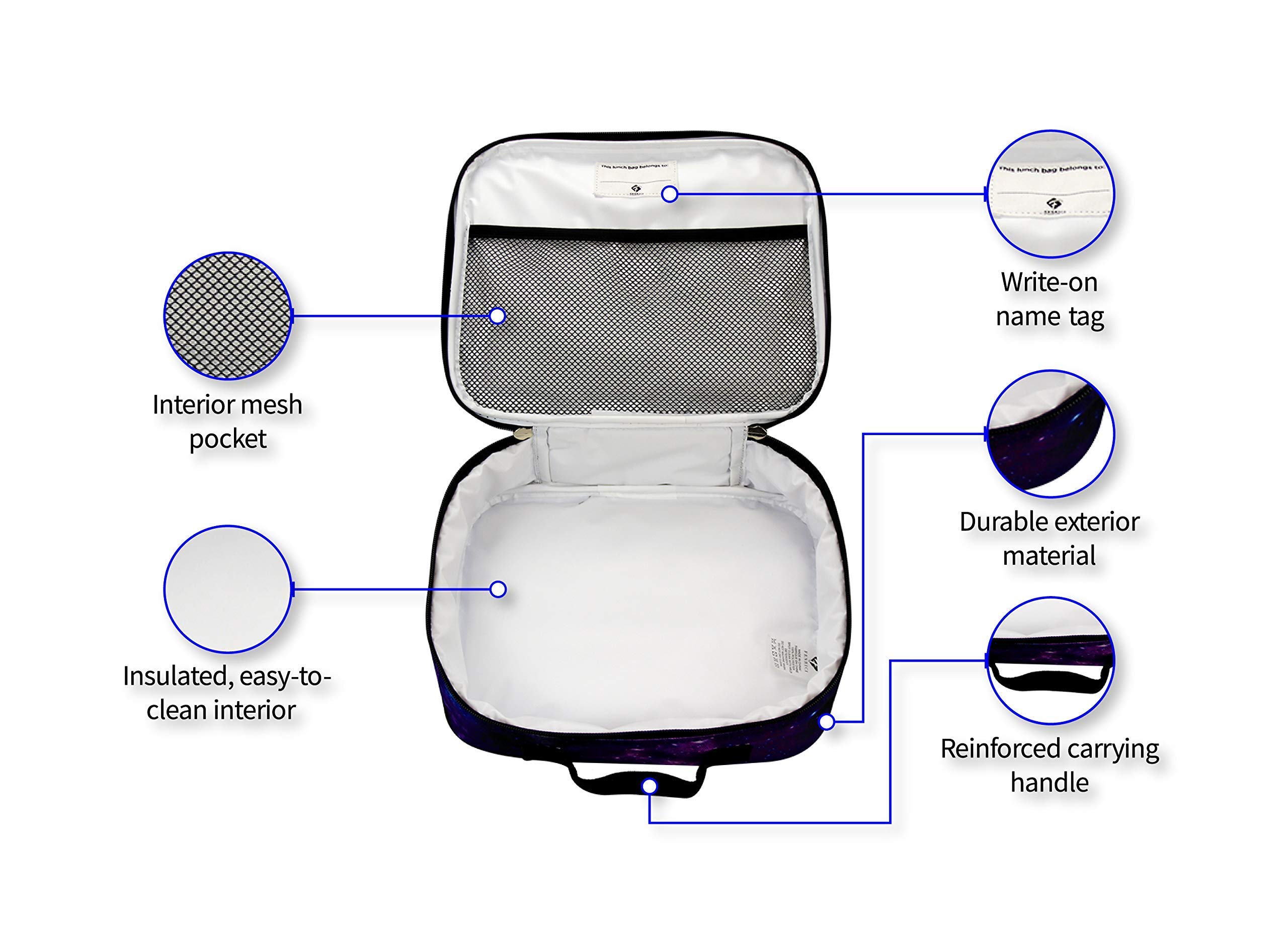 Fenrici Galaxy Kids Backpack with Lunchbox Set - Space Themed School Backpack for Girls & Boys, Teens & Children (Galaxy Purple) - Perfect for School, Travel & Daily Use