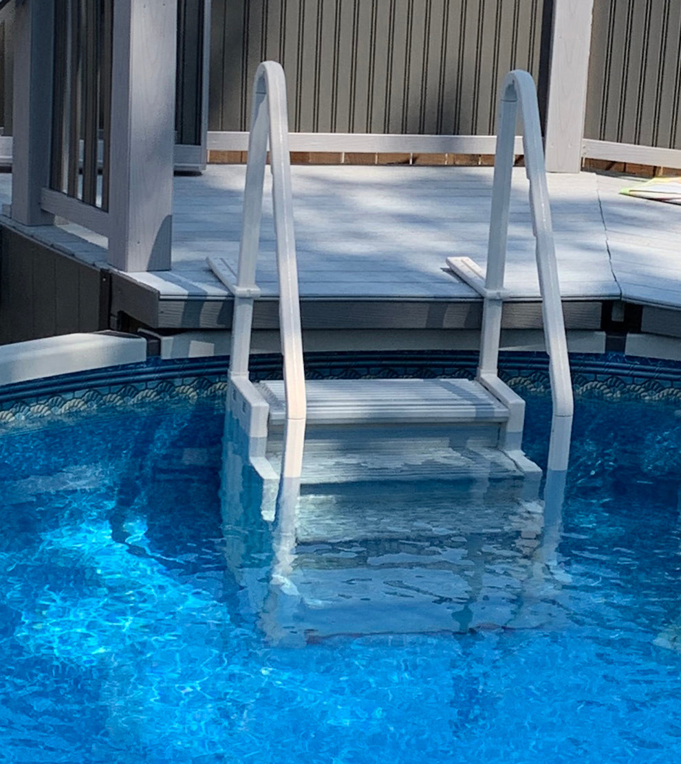 Confer Plastics Step for Inground Pools - Non-Slip Pool Ladder Step for Safety and Easy Entry/Exit - Perfect for Backyard Swimming Pools and Spa Access