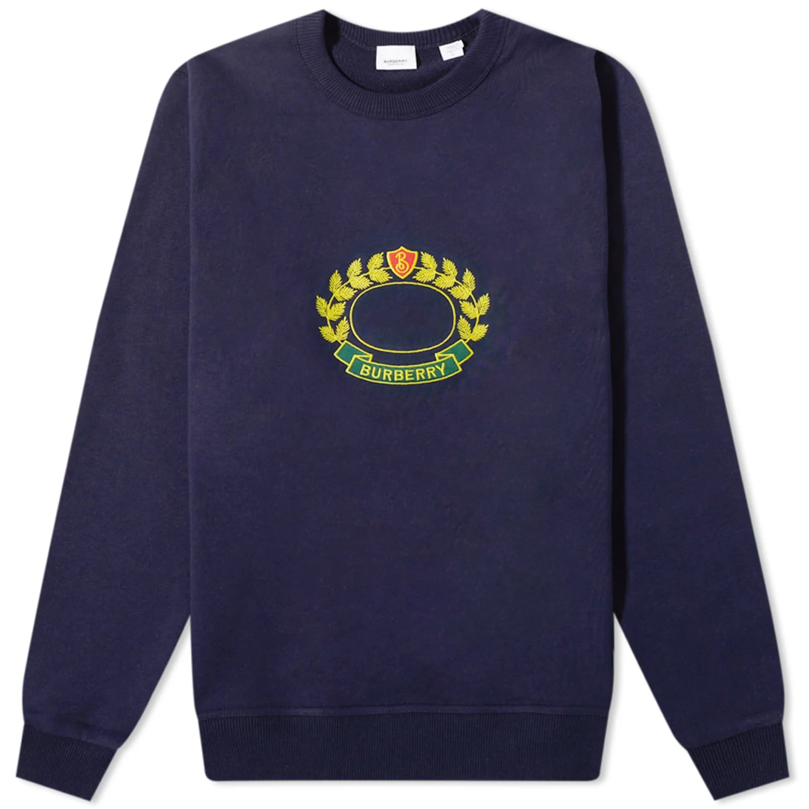 Burberry Navy Logo Embroidered Sweatshirt for Men - Classic Luxury Cotton Pullover with Iconic Emblem | Perfect for Casual Wear, Street Style & Everyday Comfort