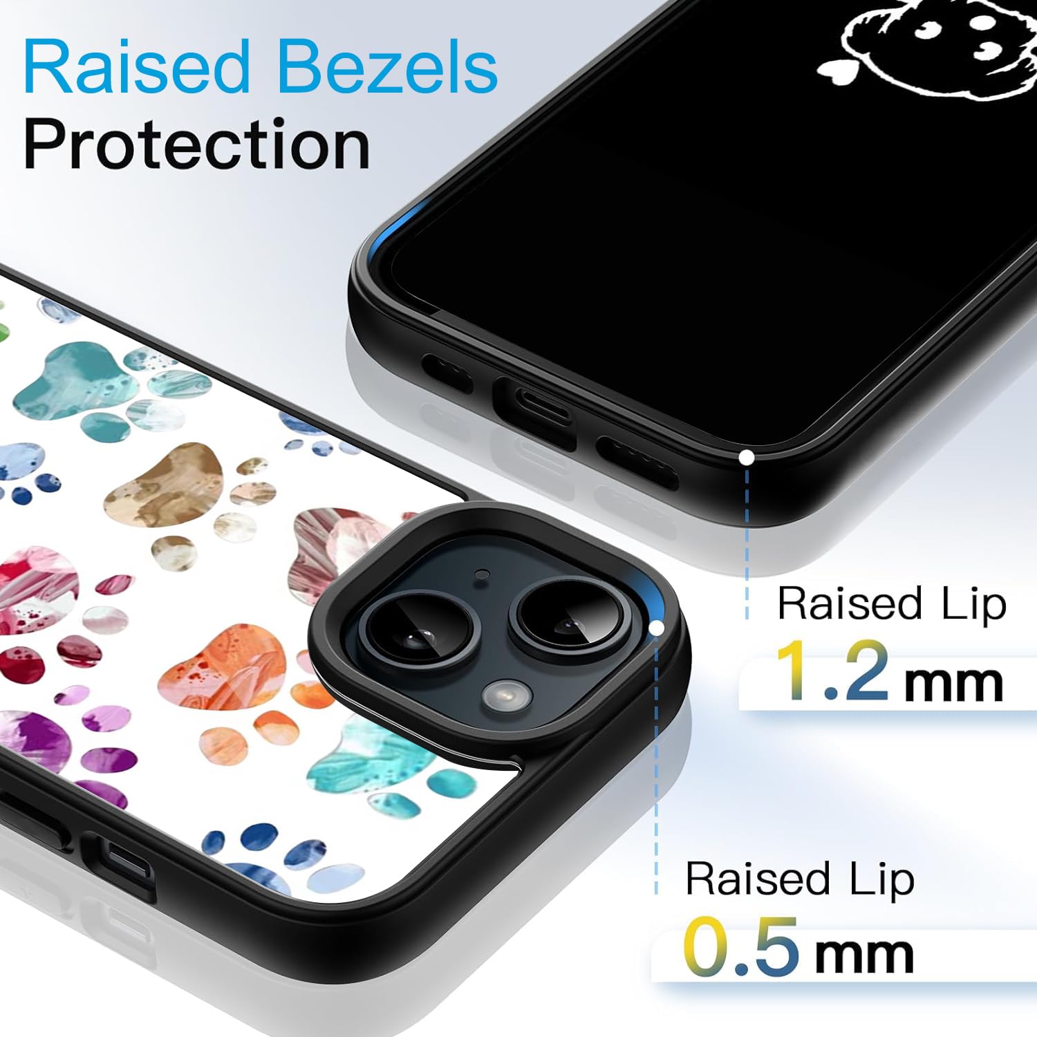 Shockproof iPhone 14 Pro Max Case with Cute Paw Print Design - Hard PC Protective Cover with Soft Edges & Wireless Charging Support | Perfect for Everyday Use, Work & Travel Protection