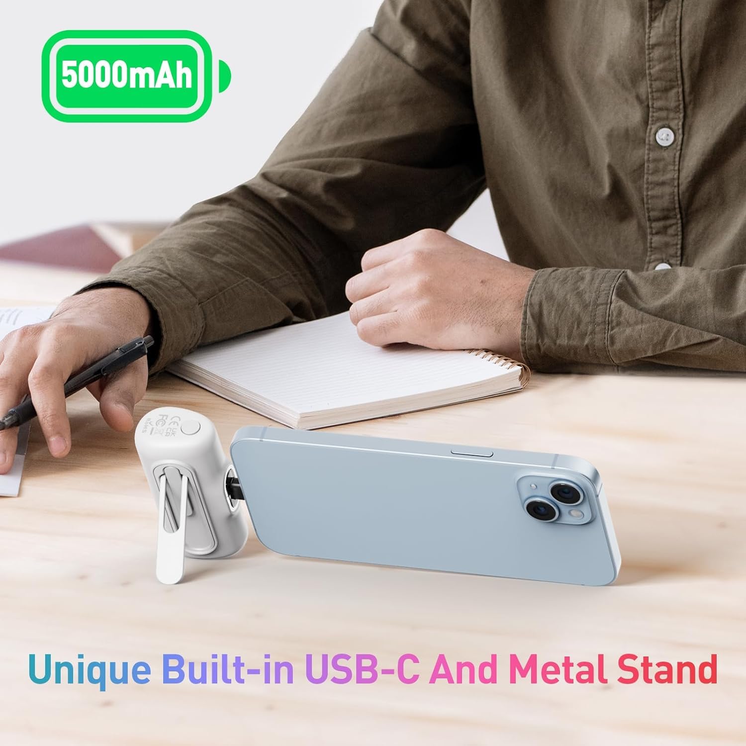 iWALK 5000mAh Mini Power Bank with 20W PD Fast Charging & LED Display - Portable USB-C Charger for iPhone 16/15/15 Plus/15 Pro/15 Pro Max & Samsung - Perfect for Travel, Work & Outdoor Activities