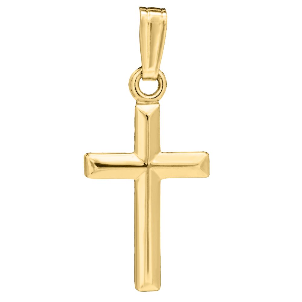 14K Gold Children's Cross Pendant Necklace - Religious Jewelry Gift for Baptism, First Communion & Special Occasions