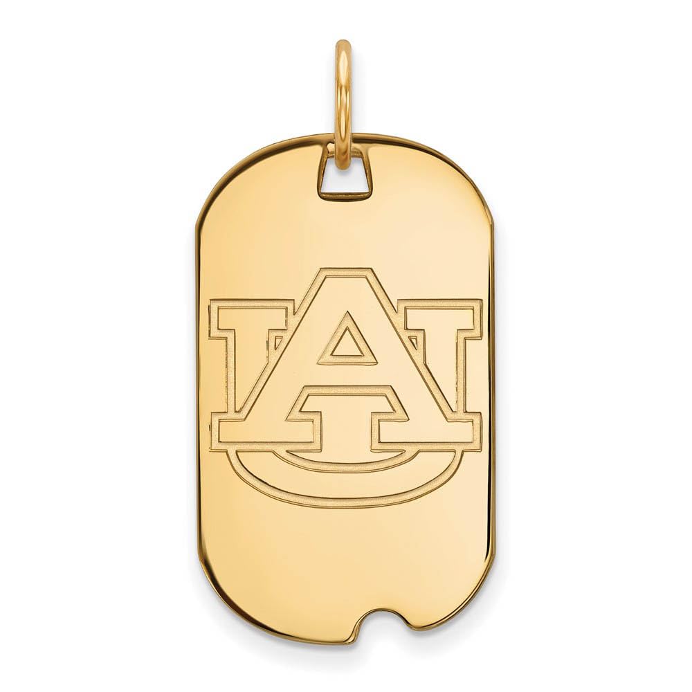 14k Yellow Gold Small (1/2 Inch) Auburn Dog Tag - Personalized Pet ID Tag for Dogs & Cats - Perfect for Collars, Military Style, or Fashion Accessories