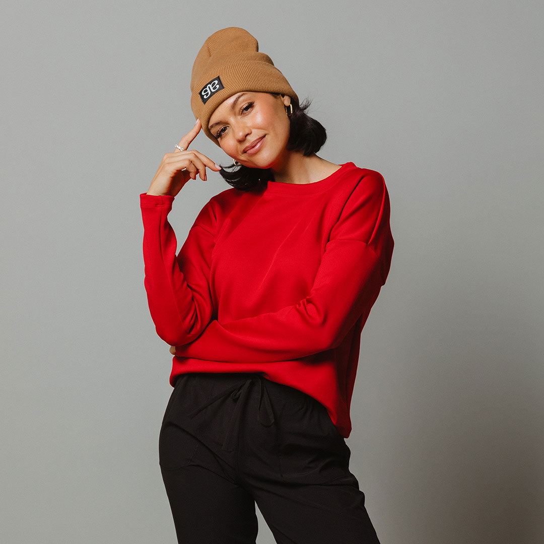 Brighton Pullover Sweater for Women - Soft & Warm Crimson Knit Top - Perfect for Casual Outfits, Fall & Winter Layering