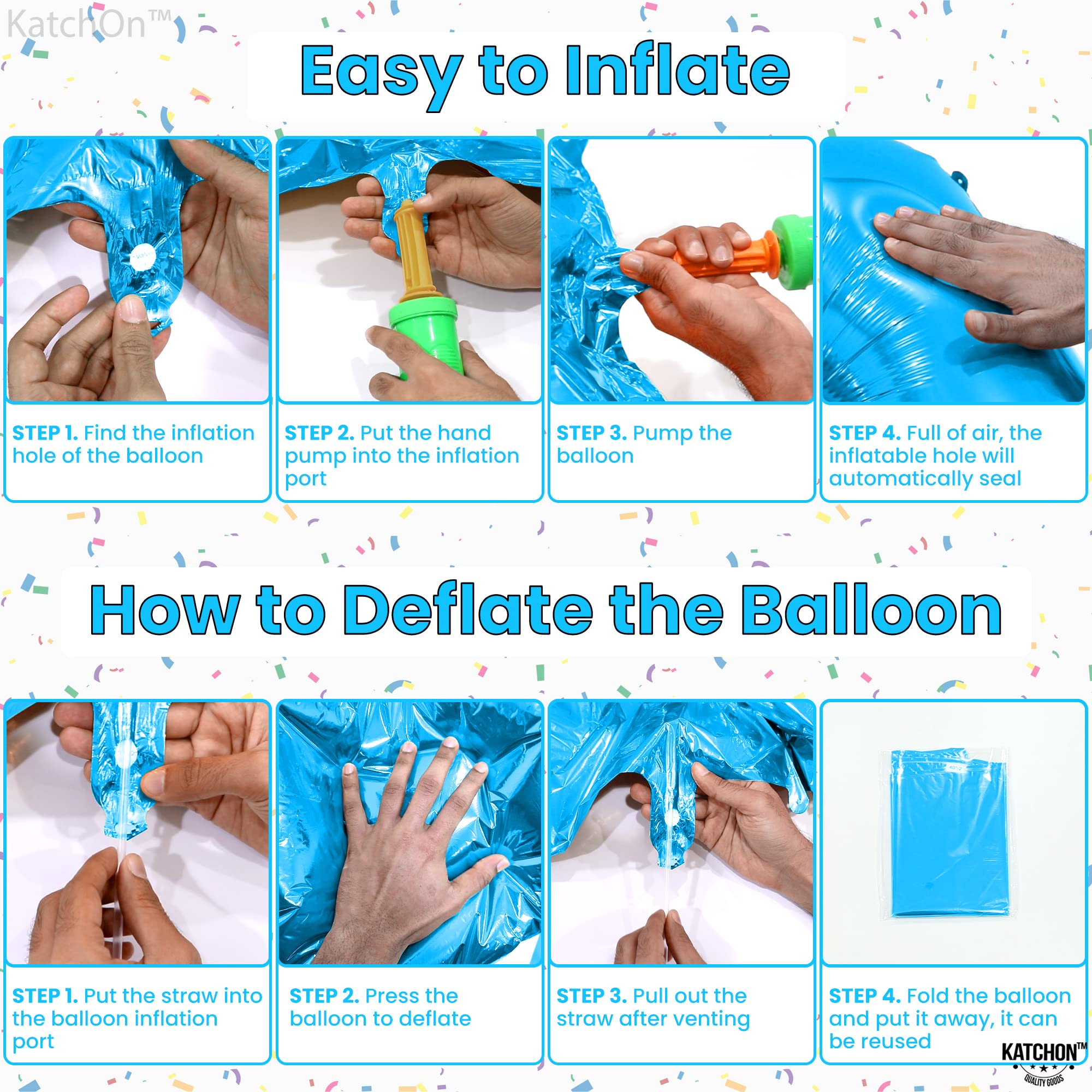 KatchOn Giant Blue Number 9 Balloon - 40 Inch Large Foil Balloon for 9th Birthday Party Decorations, Baby Shower, Anniversary & Graduation Celebrations | Perfect for Photo Backdrops & Event Centerpieces
