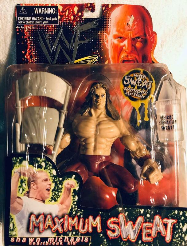 1999 WWF Jakks Pacific Maximum Sweat Series 1 Shawn Michaels Wrestling Action Figure - Collectible Toy for WWE Fans & Wrestling Memorabilia Enthusiasts - Perfect for Display, Play, and Nostalgic Collections