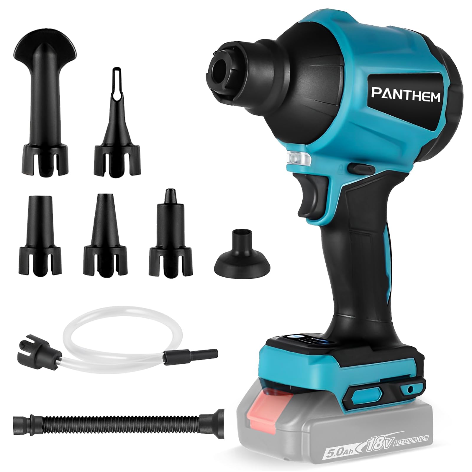 **18V Cordless Leaf Blower - Mini Battery-Powered Blower Compatible with Makita 18V Li-Ion Batteries for Lawn Care, Leaf Blowing, Car Cleaning & Tight Spaces (Battery & Charger Not Included, Blue)**    *Perfect for quick yard cleanup, blowing leaves off driveways, drying cars after washing, and reaching tight corners.*