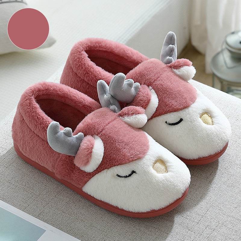 Spoodle: Cozy Elk Indoor Slippers for Women & Men - Warm Winter House Shoes for Home, Office & Relaxation