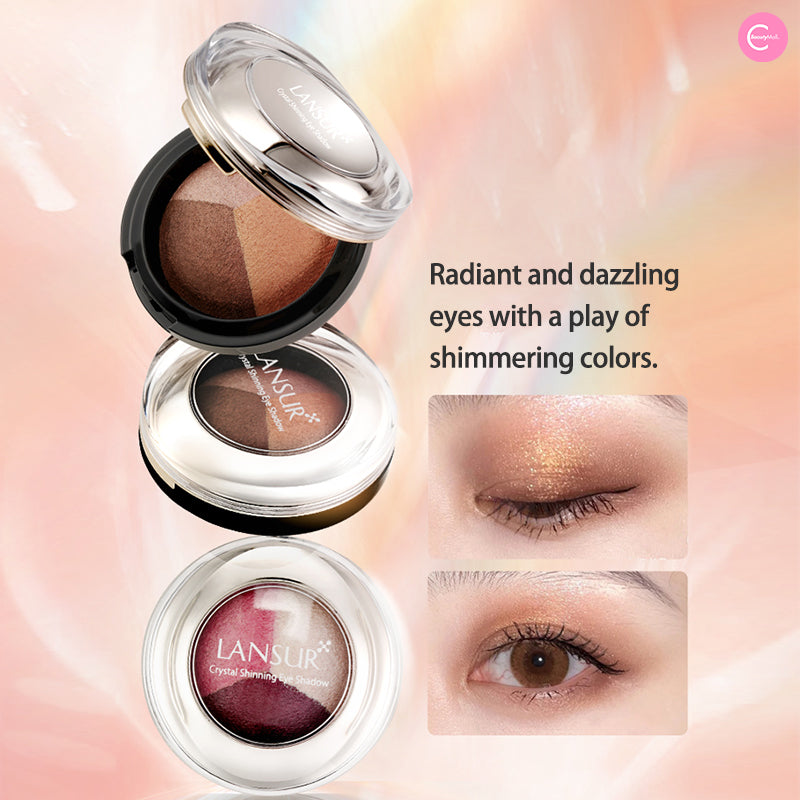 LANSUR Crystal Radiance Eyeshadow Palette - Long Lasting Shimmer & Matte Eye Makeup Set for Party, Wedding & Everyday Glam Look