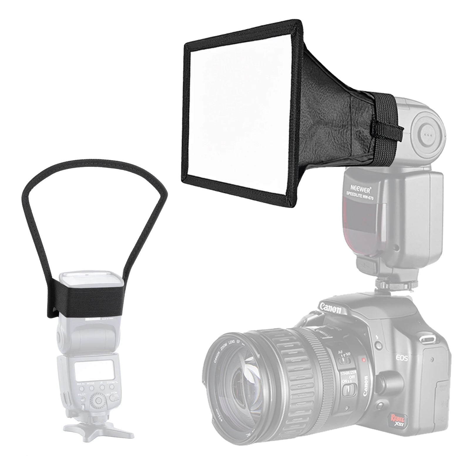 NEEWER Speedlite Flash Softbox and Reflector Diffuser Kit for Canon Nikon Sony DSLR Cameras - Professional Photography Lighting Accessories for Studio, Portrait, and Event Photography