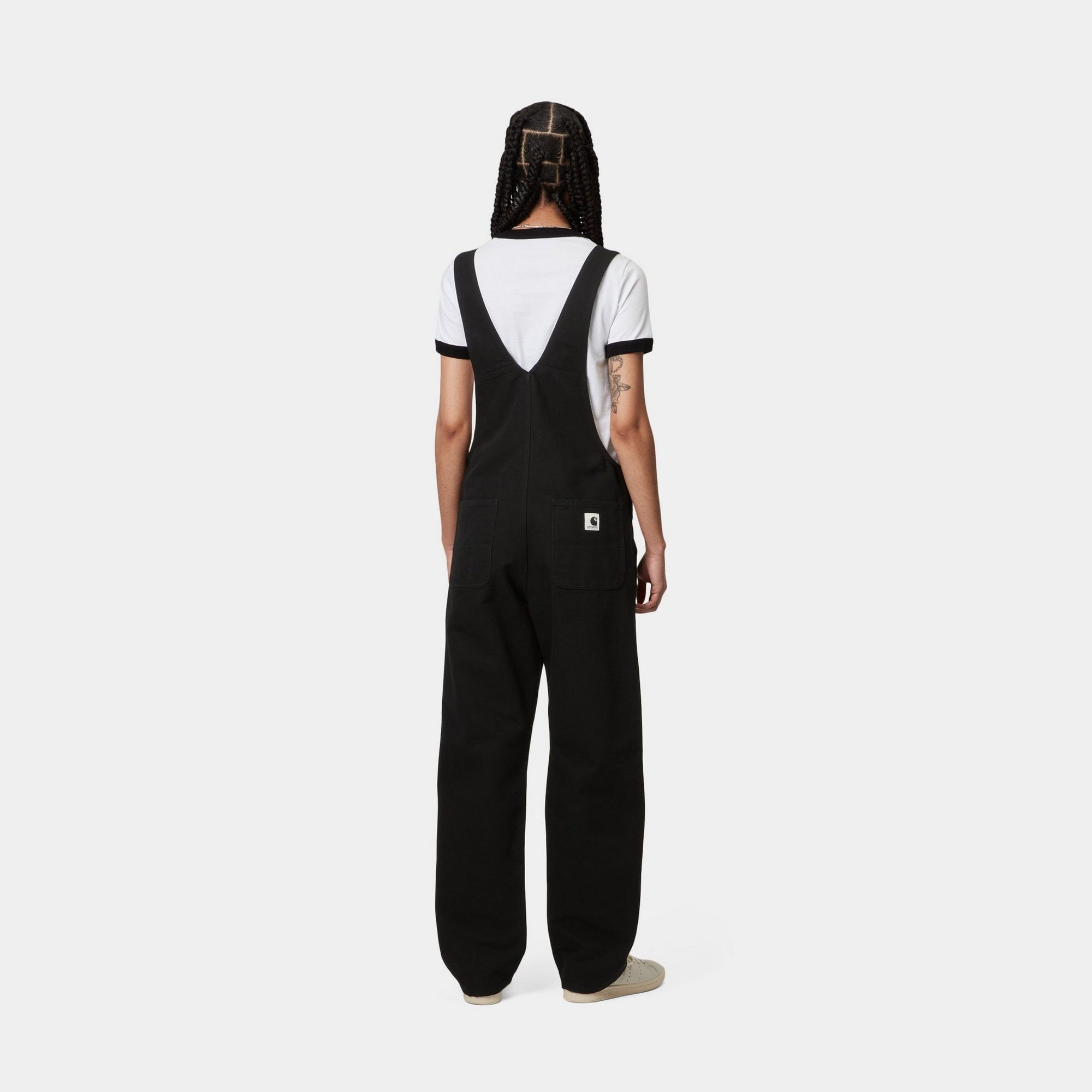 Women's Black Bib Overalls - Straight Leg Denim Jumpsuit for Casual Wear & Outdoor Activities