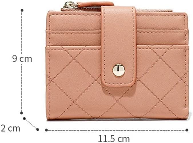 PU Leather Plaid Card Holder for Women - Zipper Wallet with Coin Purse, Schoolgirl Handbag, Creative Small Wallet (11.5 x 9cm) - Perfect for School, Work, and Daily Use