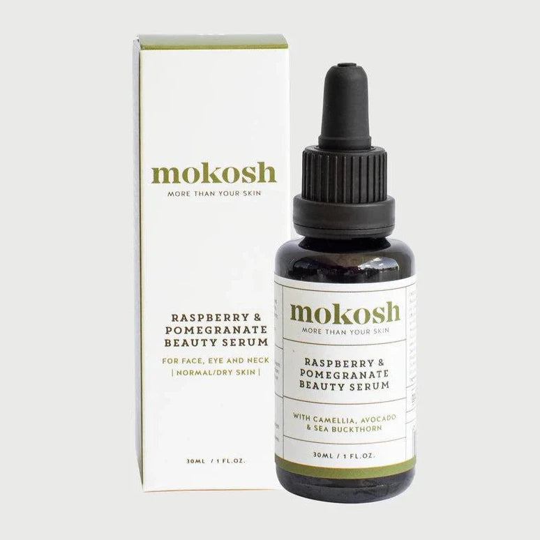 Mokosh Beauty Serum 30ml - Raspberry & Pomegranate Anti-Aging Face Serum for Glowing Skin | Hydrating & Brightening Facial Treatment for Day & Night Use