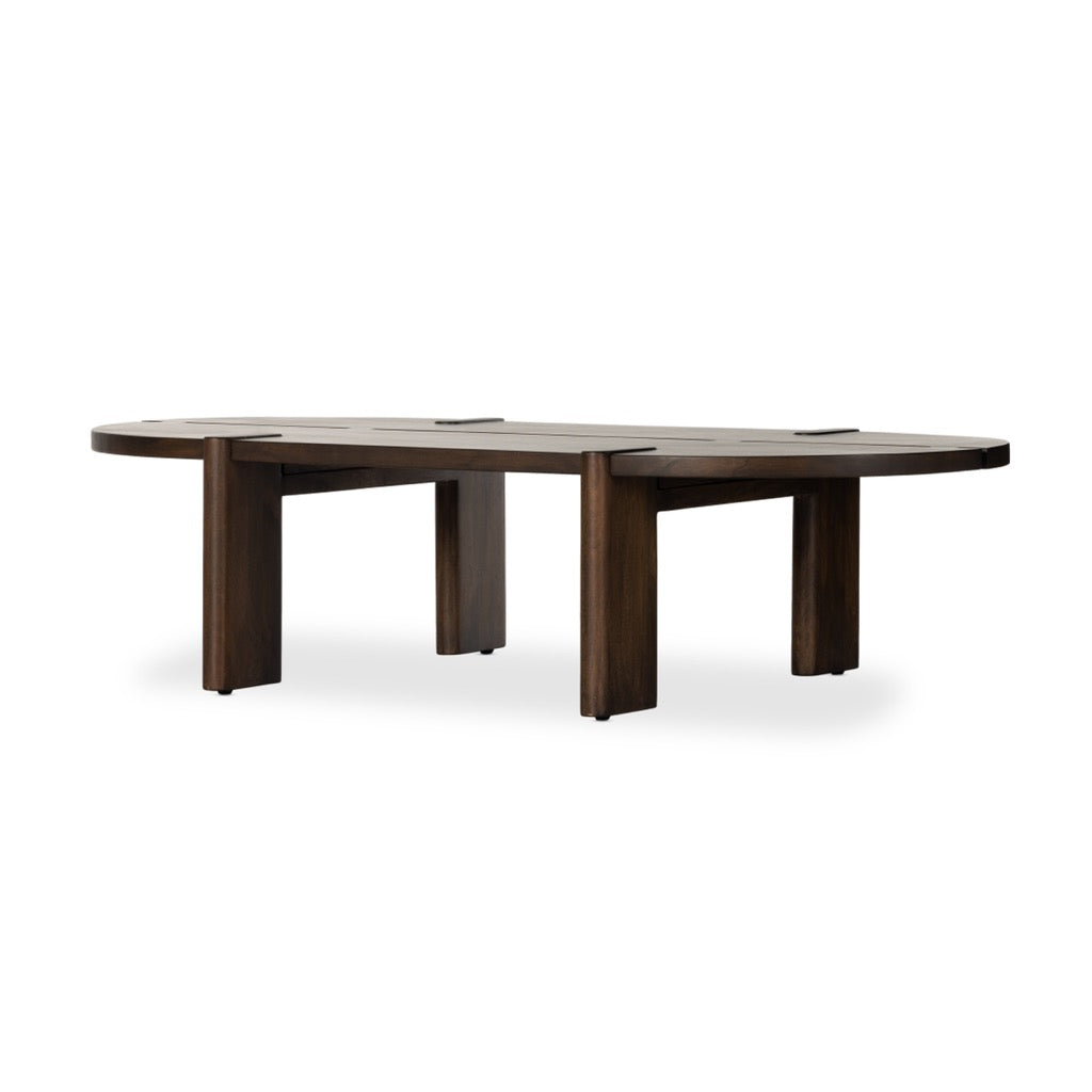 Modern Aldridge Coffee Table - Solid Wood Brown Finish for Living Room, Lounge & Office - Perfect for Home Decor & Entertaining Guests