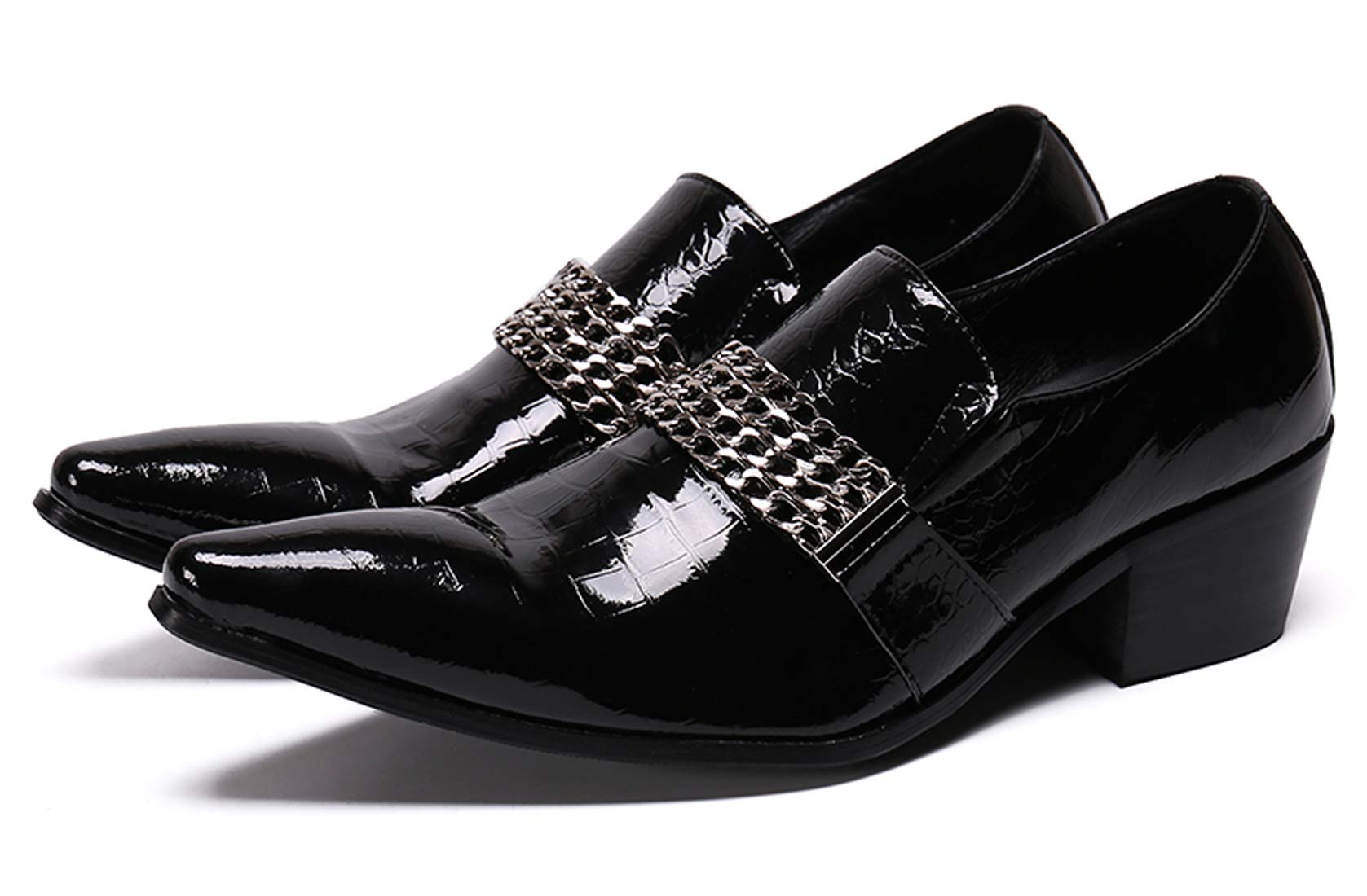 Santimon Men's Western Leather Loafers - Slip On Dress Shoes & Casual Boots for Men | Comfortable Designer Footwear for Office, Parties & Everyday Wear