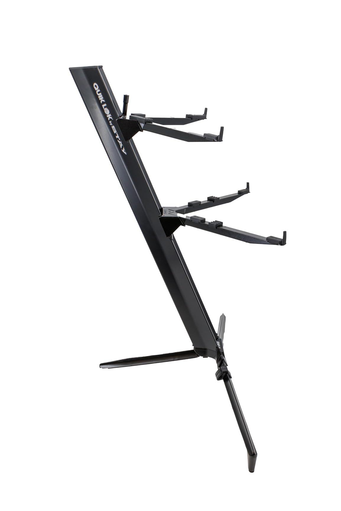 QUIK LOK 2-Tier Keyboard Stand (STAY-TOWER-02-BLK) - Heavy Duty Adjustable Music Stand for Piano, Synthesizer & Digital Keyboard - Perfect for Home Studios & Live Performances