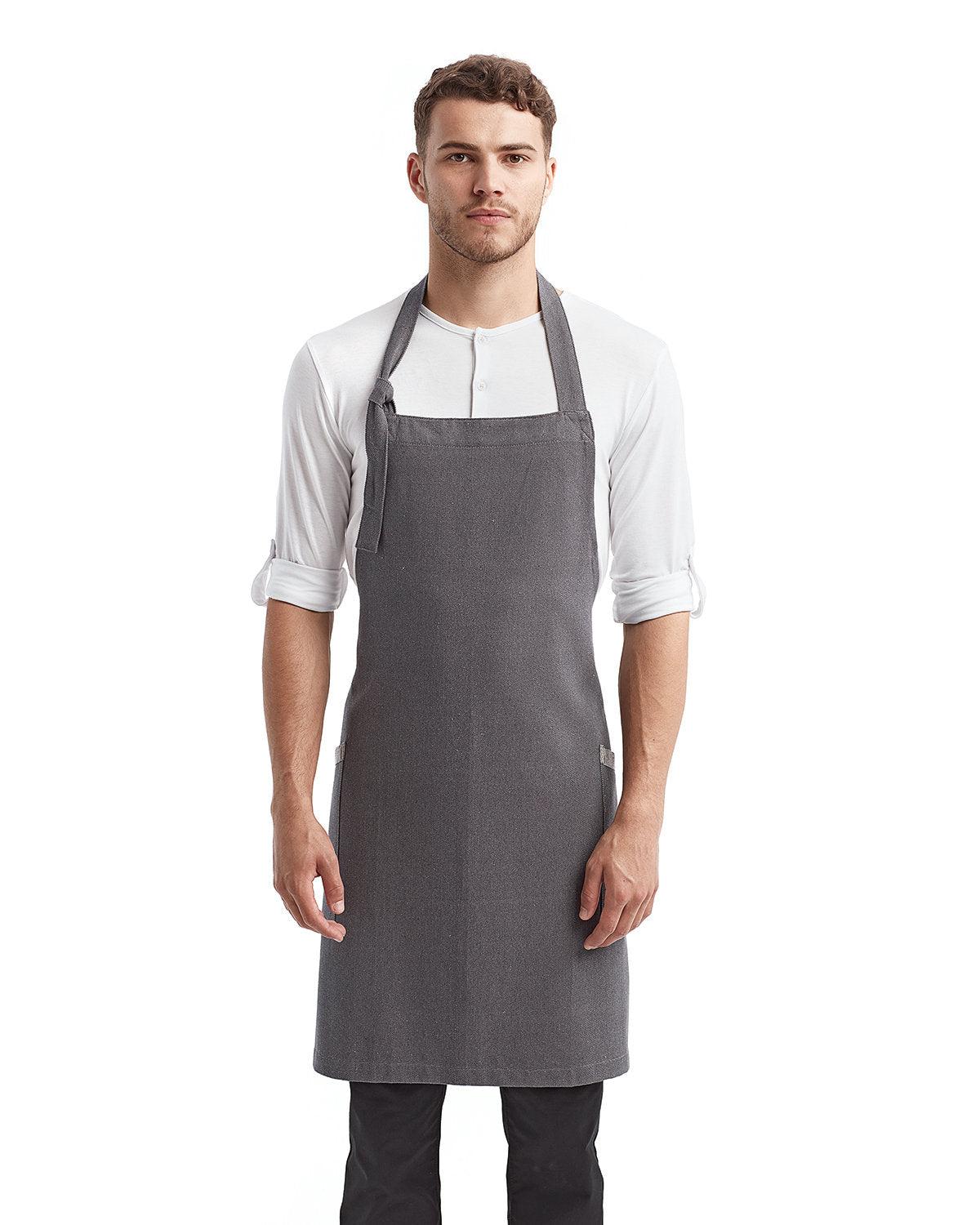 Reprime RP122 Unisex Recycled Bib Apron - Eco-Friendly Artisan Collection for Cooking, Baking & Grilling - Sustainable Kitchen & BBQ Accessory