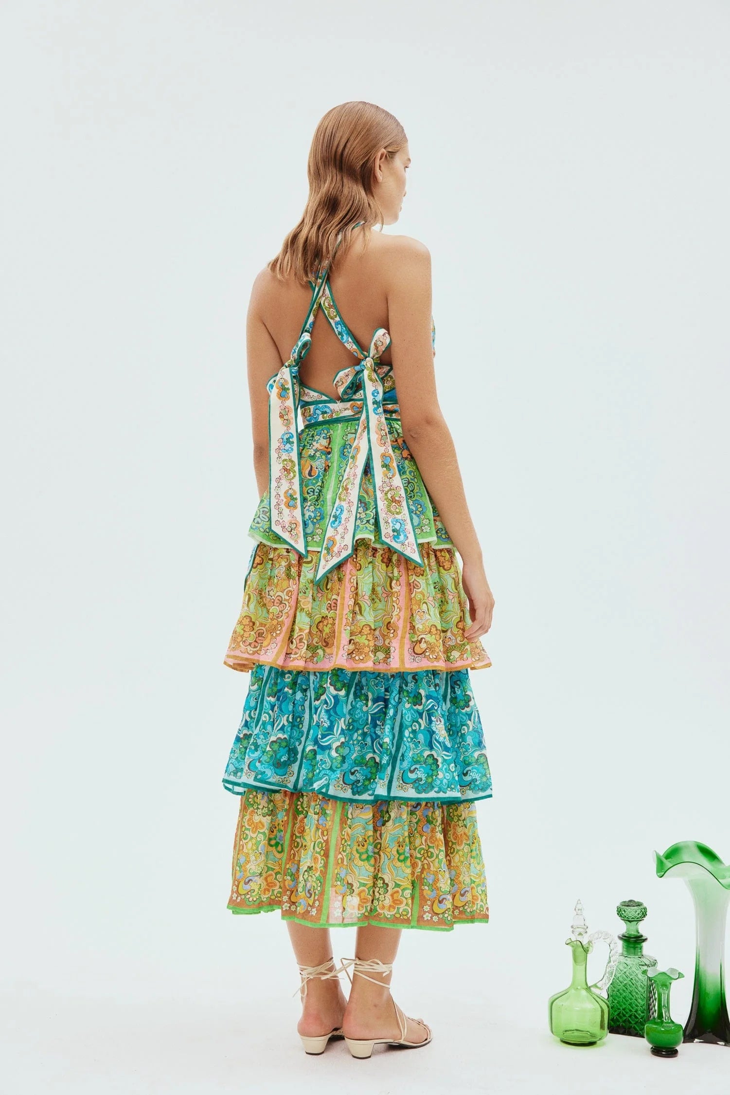 Dreamer Halter Tier Dress - Flowy Summer Maxi Dress for Women, Beach Wedding & Vacation Outfit