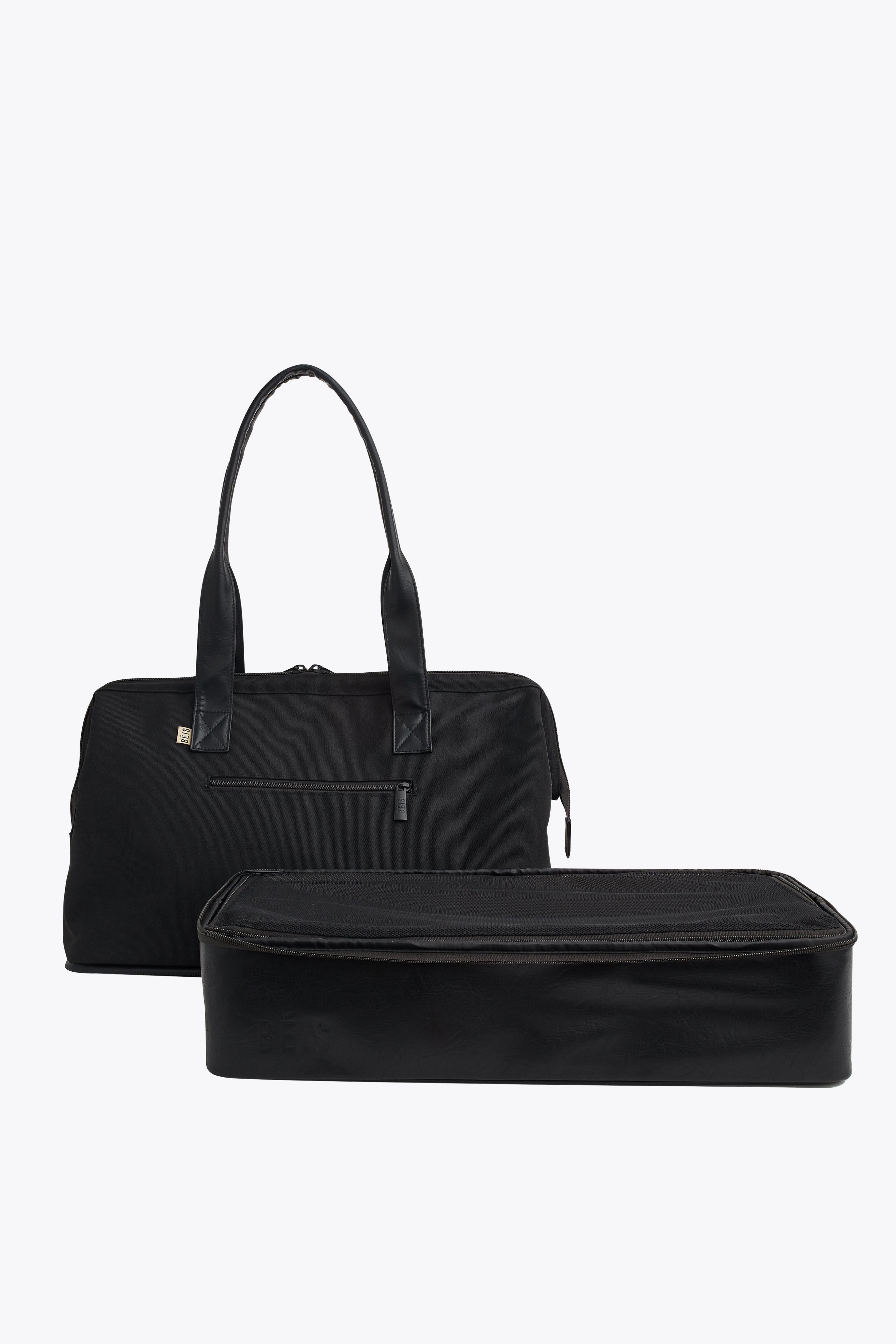 Black Convertible Weekender Bag - Stylish & Spacious Travel Duffel for Weekend Trips, Gym, and Business Travel