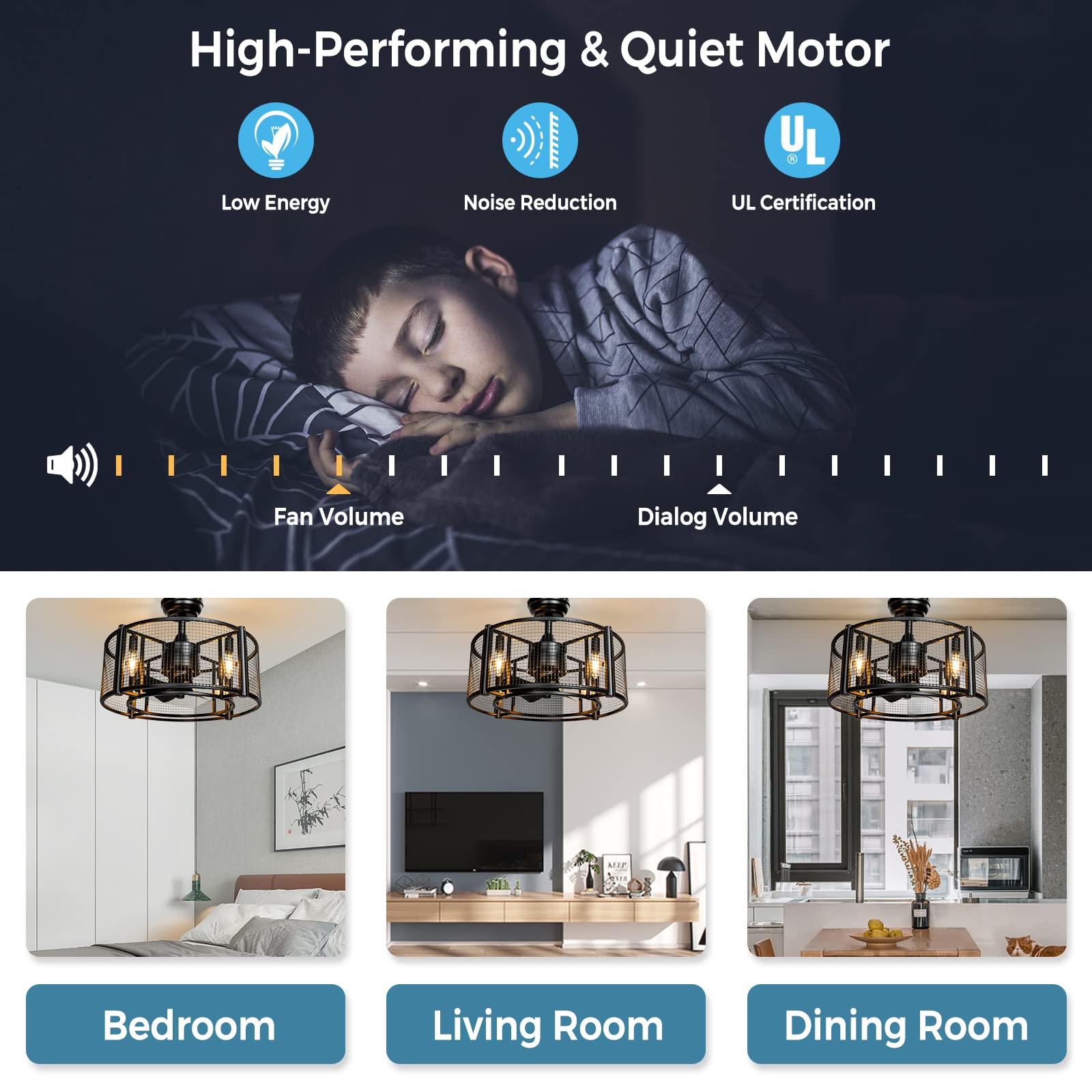 Tangkula 20 Inch Industrial Ceiling Fan with Light & Remote Control - Reversible Motor, 3 Speed Settings, Timer Function, E12 Base (Bulbs Not Included) - Perfect for Warehouse, Garage, Loft & Farmhouse (Black)