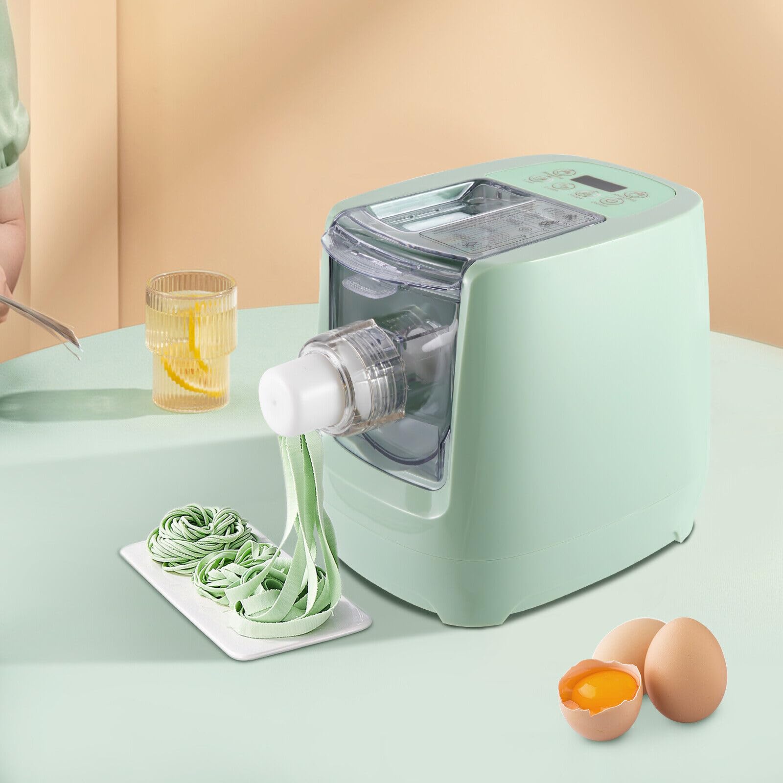 110V 260W Electric Pasta Maker Machine - Automatic Noodle & Dumpling Dough Maker with 13 Shape Attachments | Perfect for Homemade Pasta, Ravioli & Asian Noodles | Ideal for Home Kitchen & Italian Cooking Enthusiasts