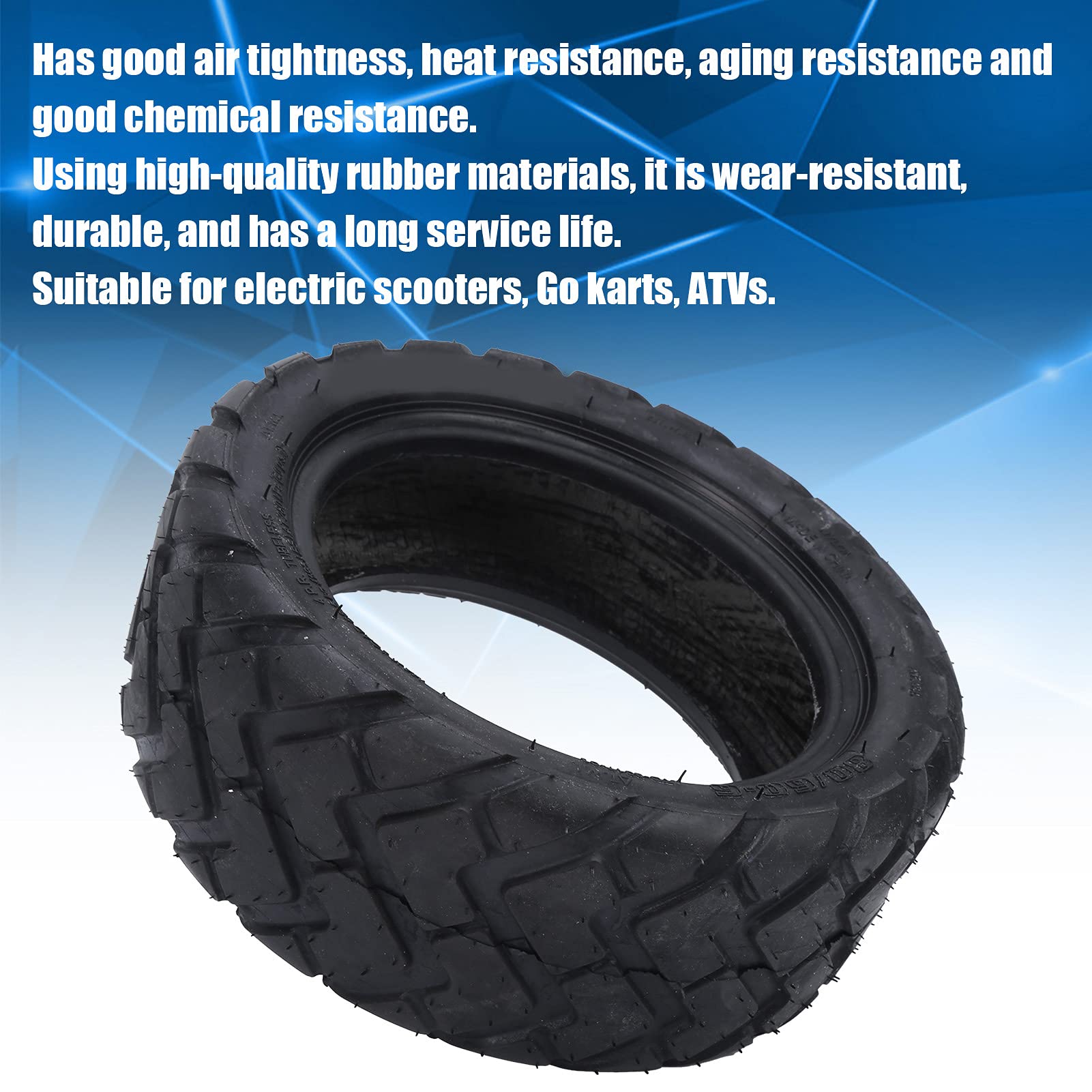VBESTLIFE 80/60-6 Replacement Vacuum Tubeless Tire for Electric Scooter, Kart & ATV - Durable Rubber Tire for Off-Road & Urban Commuting